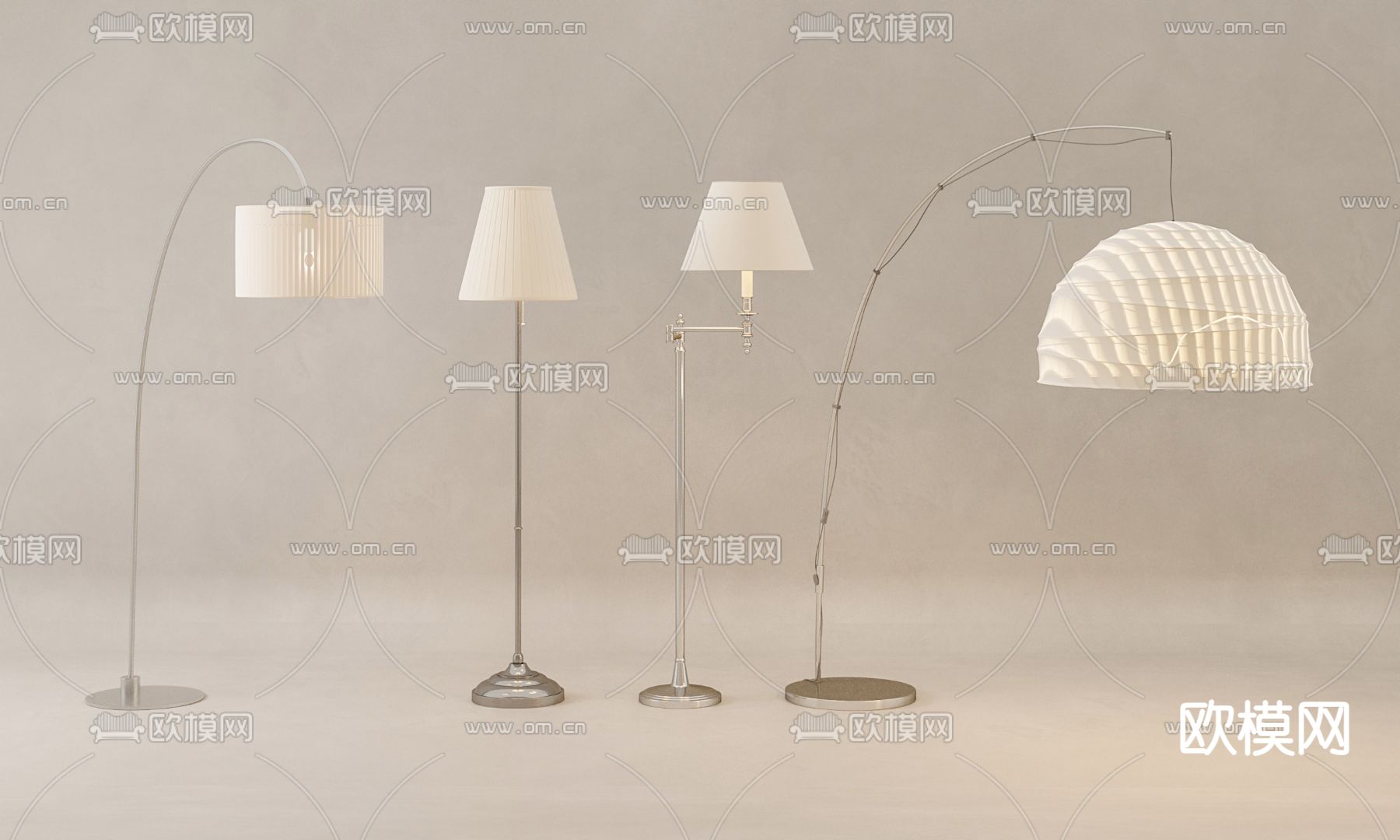 金属落地灯3d模型下载