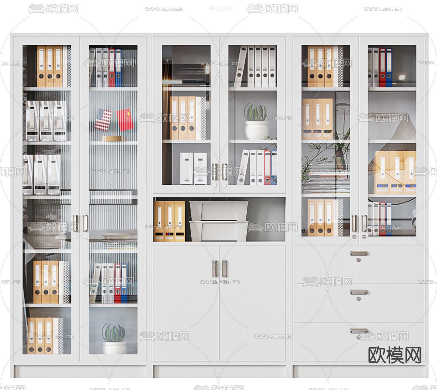 文件柜 资料柜 办公柜 铁皮柜3d模型下载