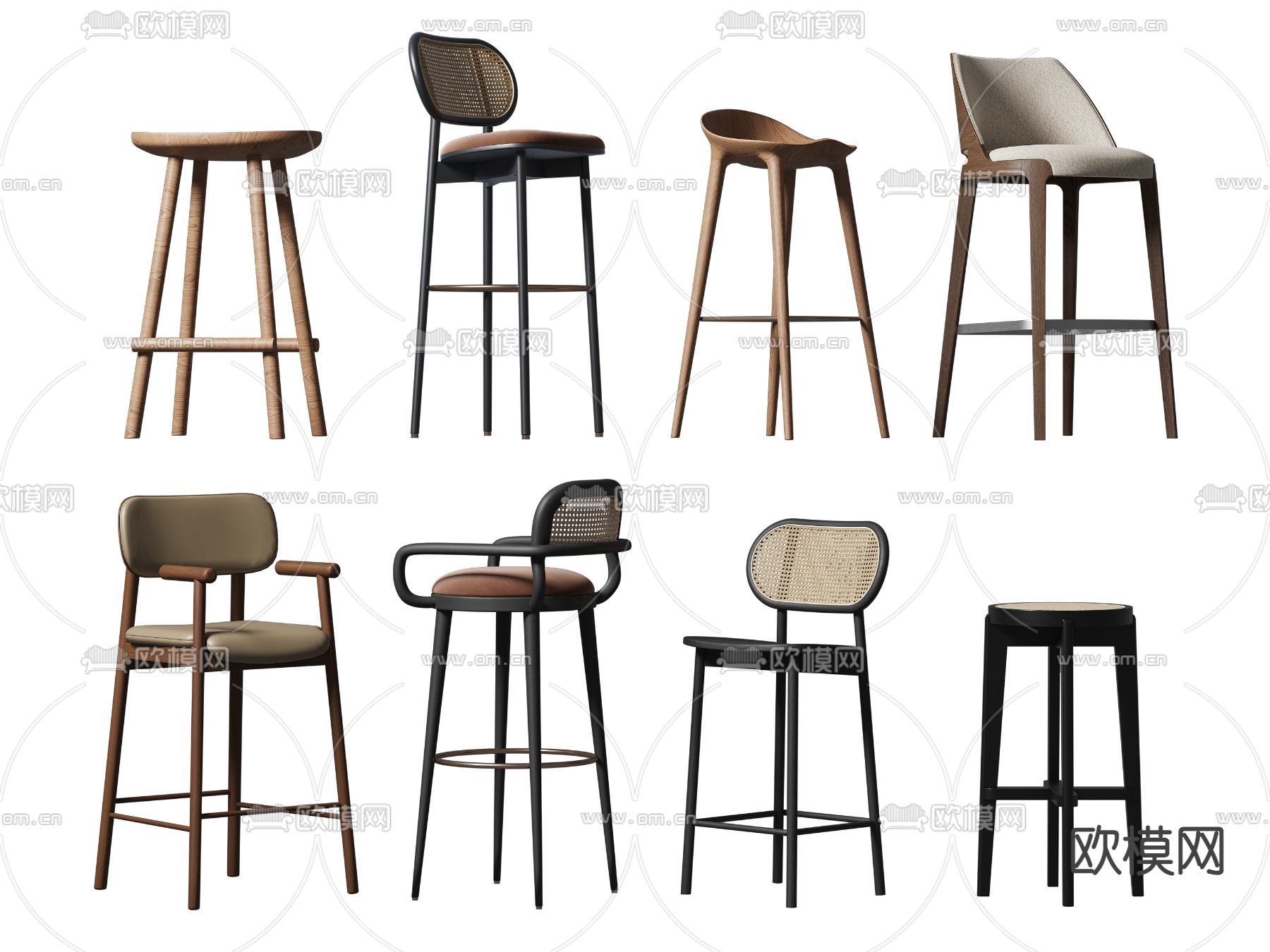 现代吧椅 吧凳 高脚凳3d模型下载