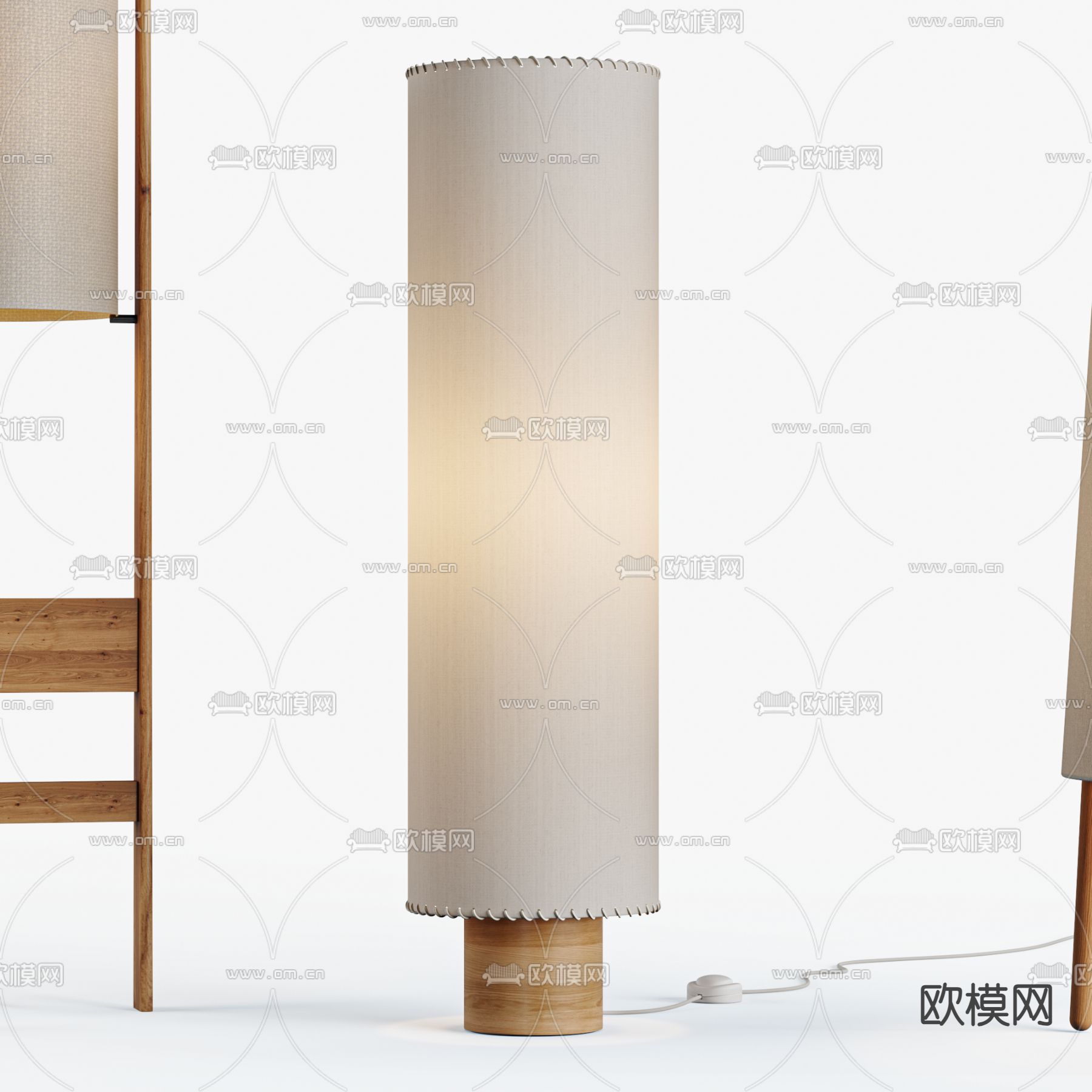 侘寂落地灯3d模型下载（渲染图2）