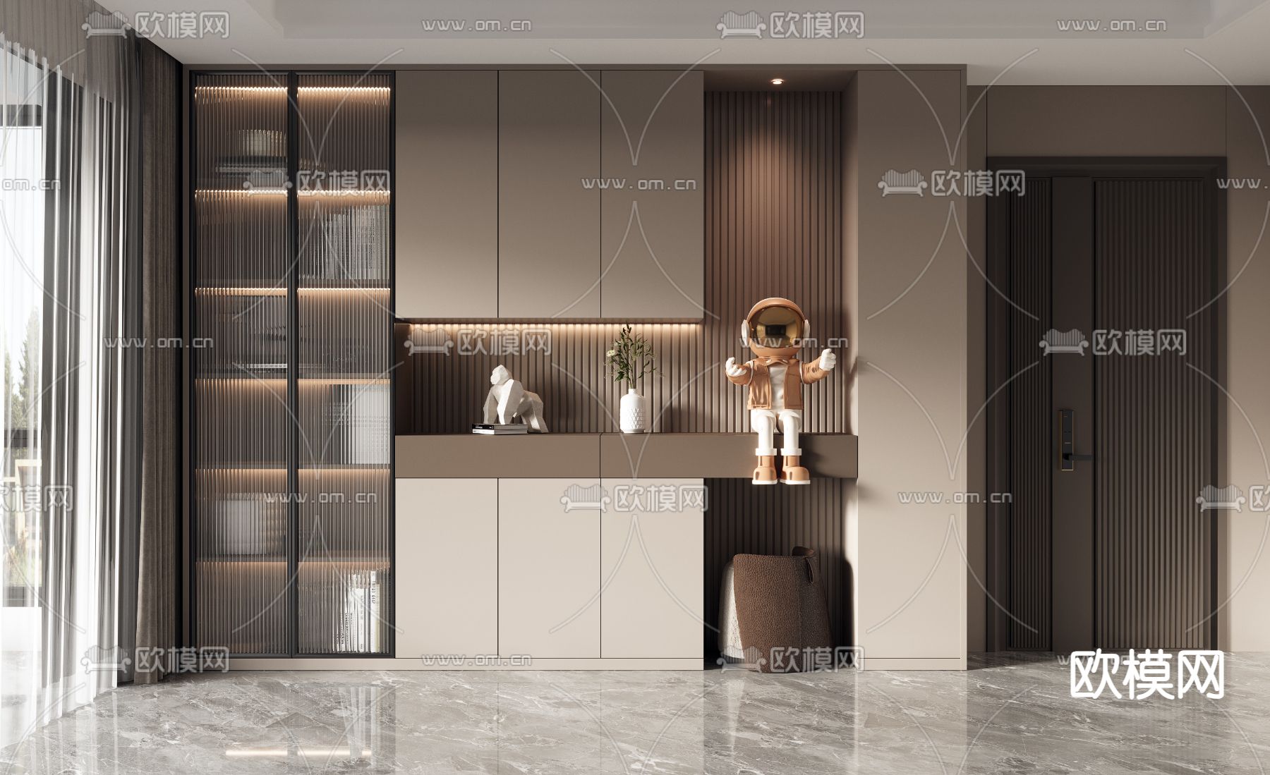 现代鞋柜 鞋帽柜3d模型下载