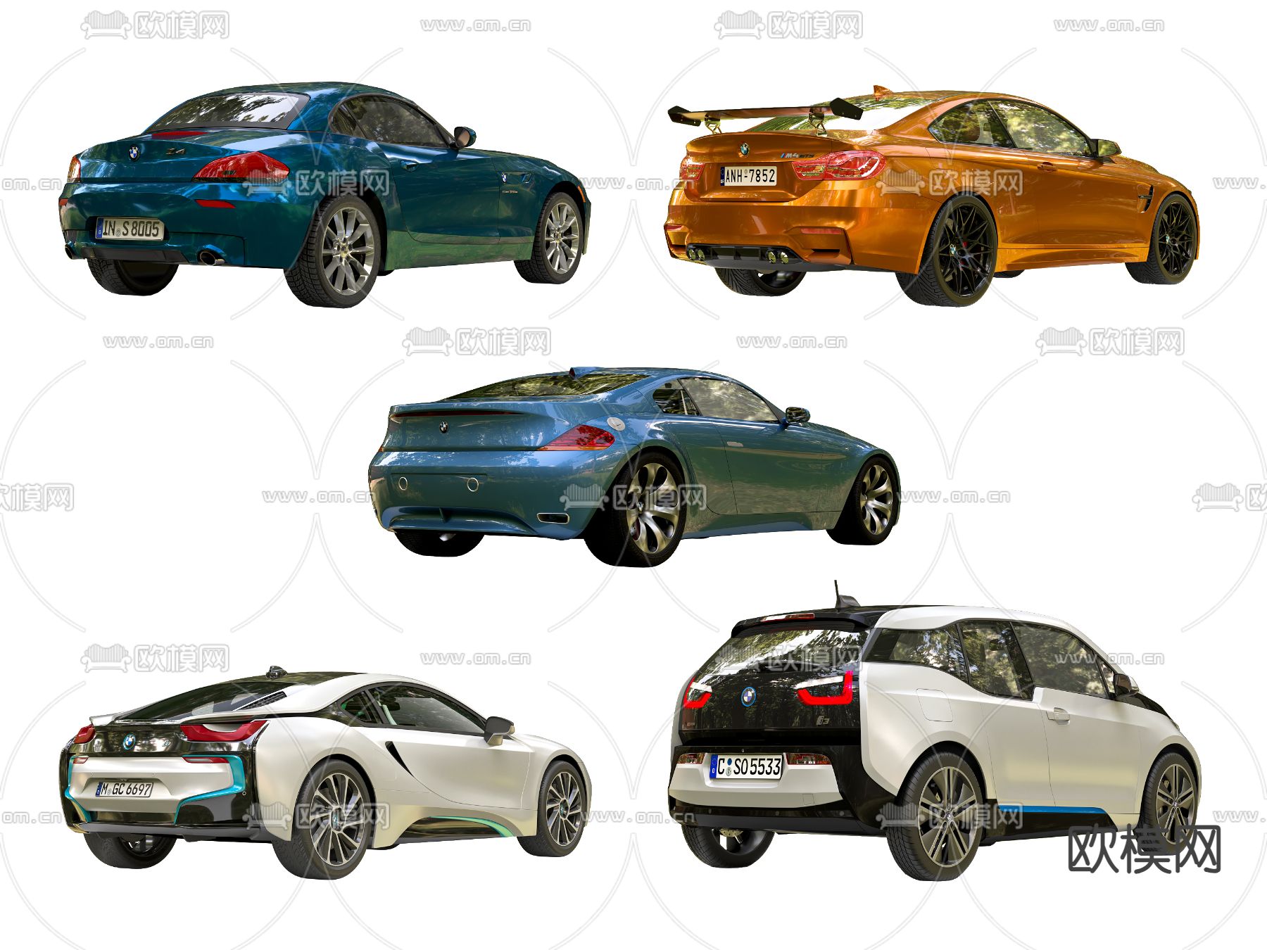 宝马汽车 轿车 电动汽车3d模型下载（渲染图2）