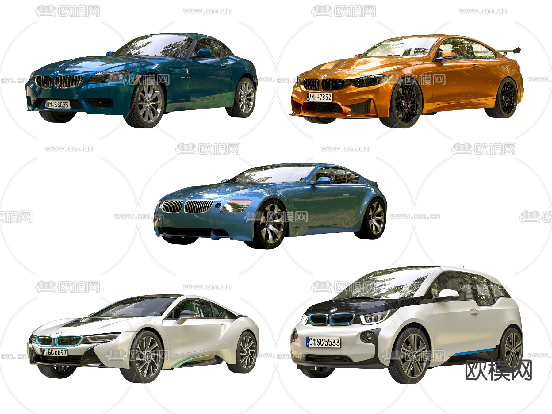 宝马汽车 轿车 电动汽车3d模型下载（渲染图1）