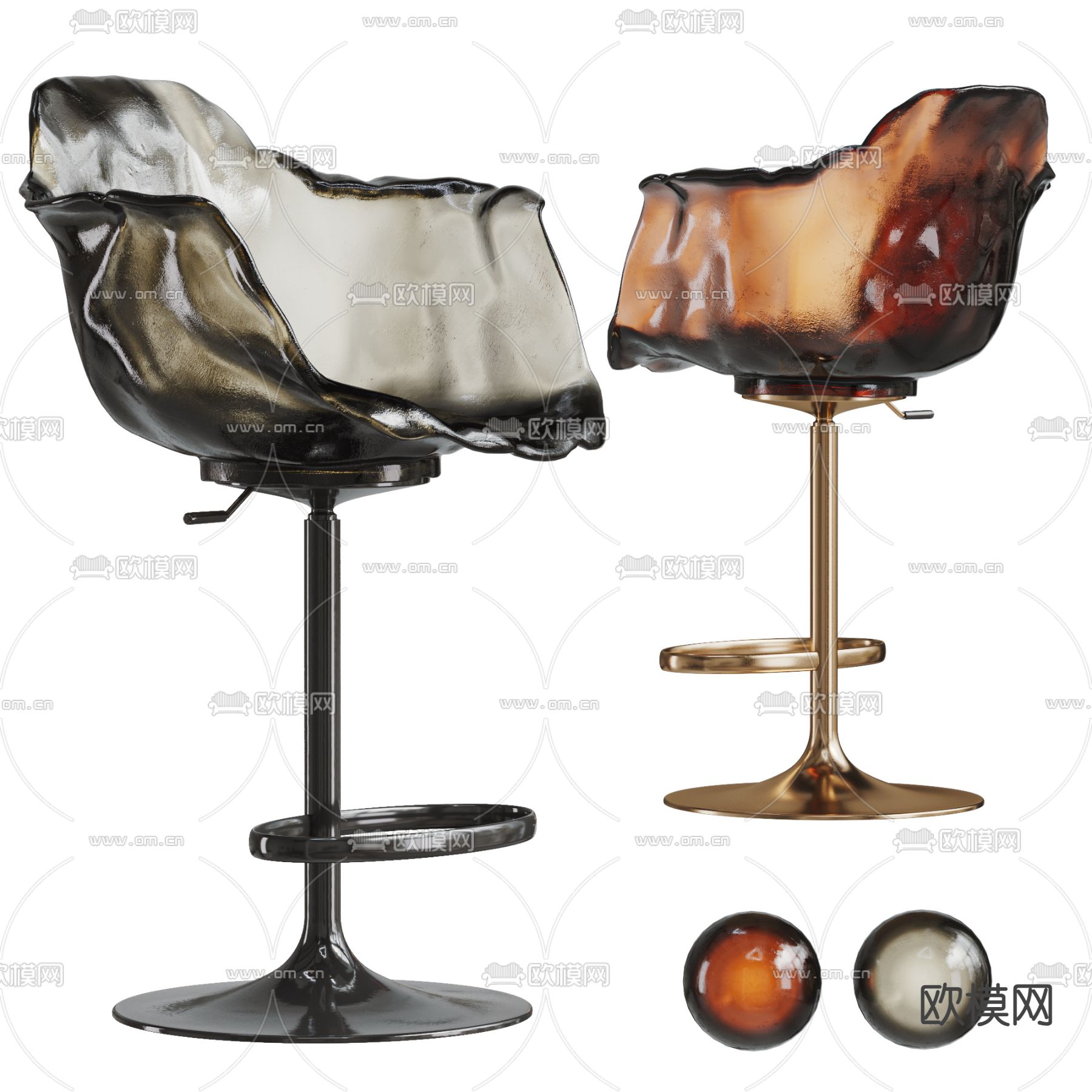 EDRA 透明椅子 郁金香椅3d模型下载