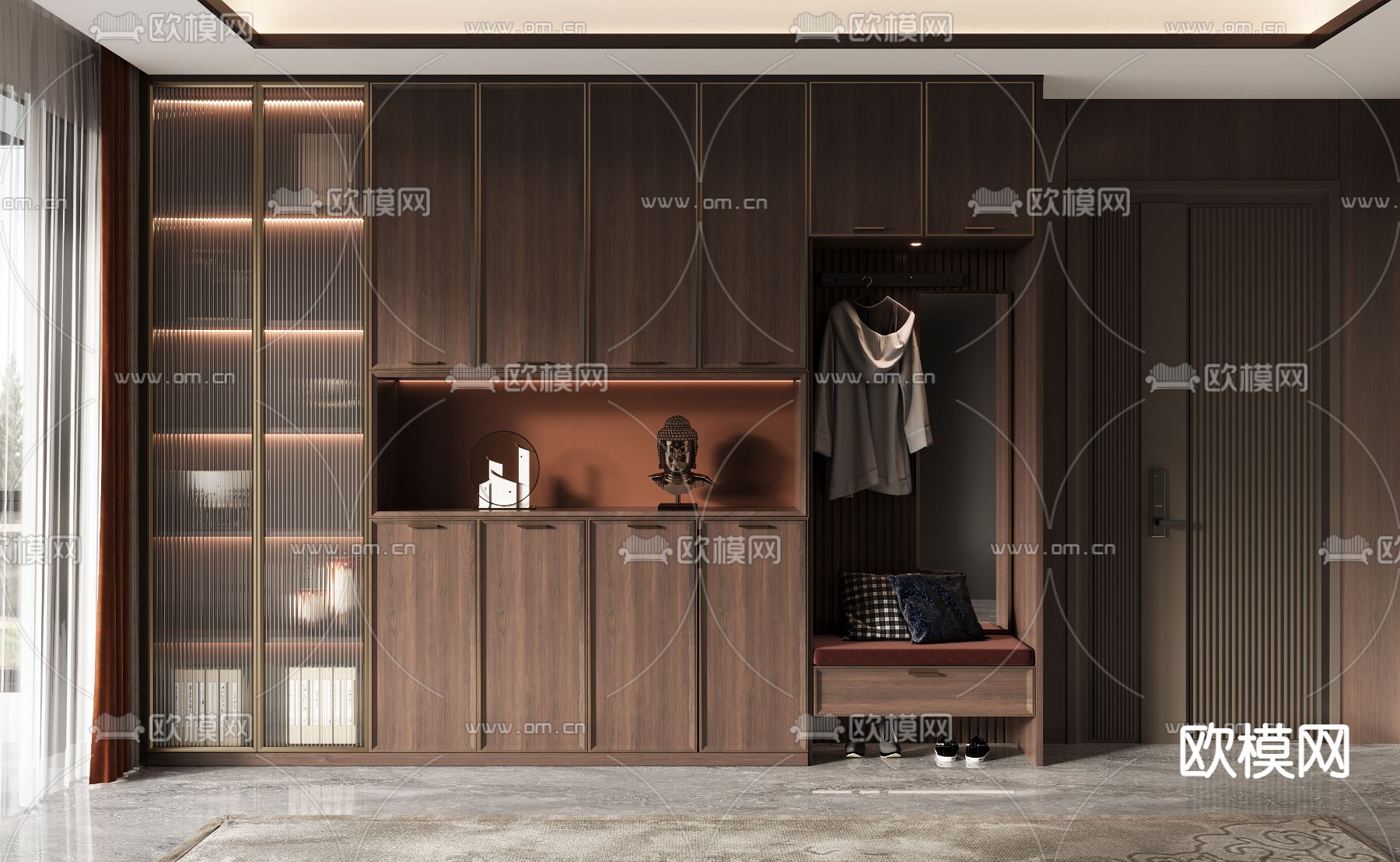 新中式鞋柜 鞋帽柜3d模型下载