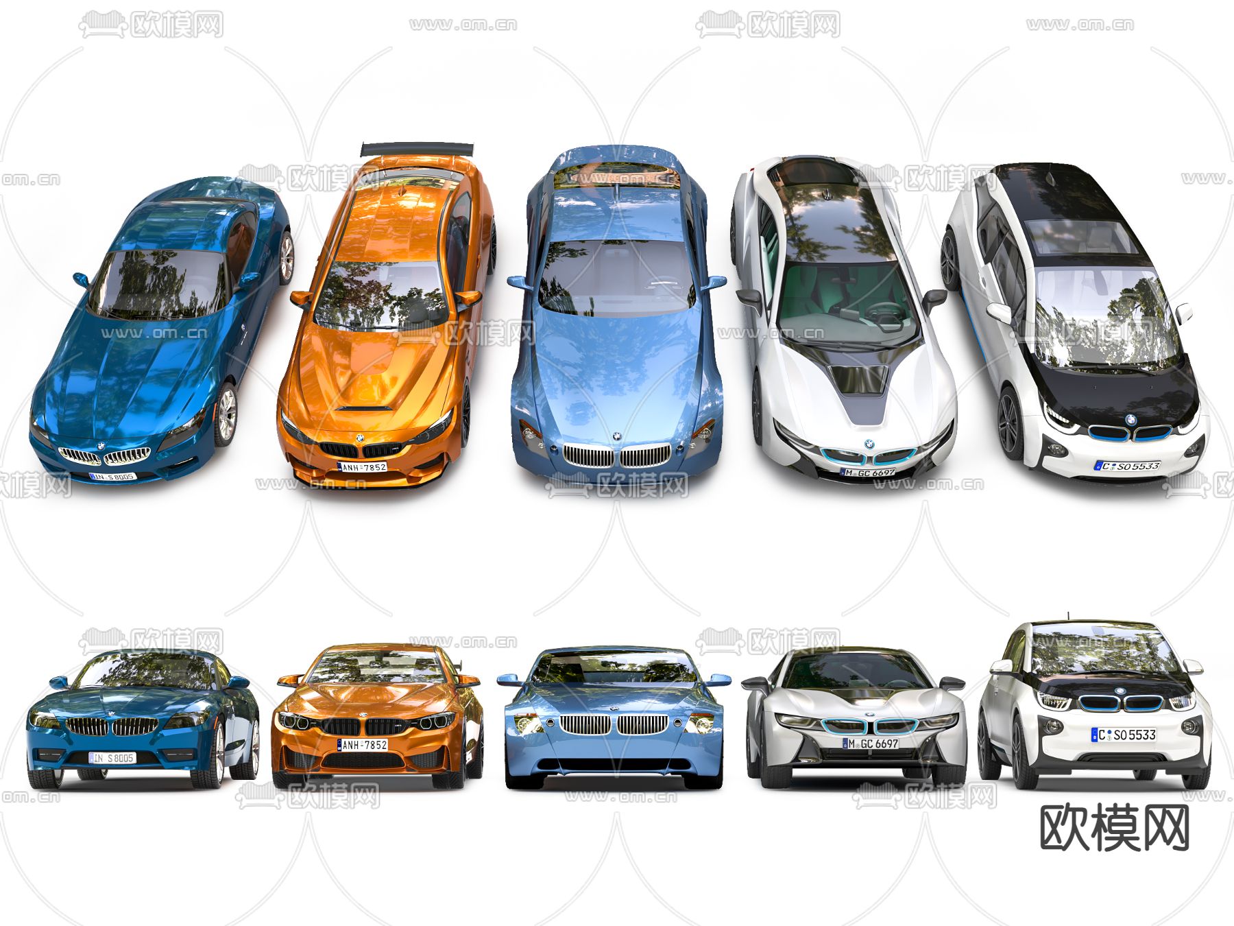 宝马汽车 轿车 电动汽车3d模型下载（渲染图3）