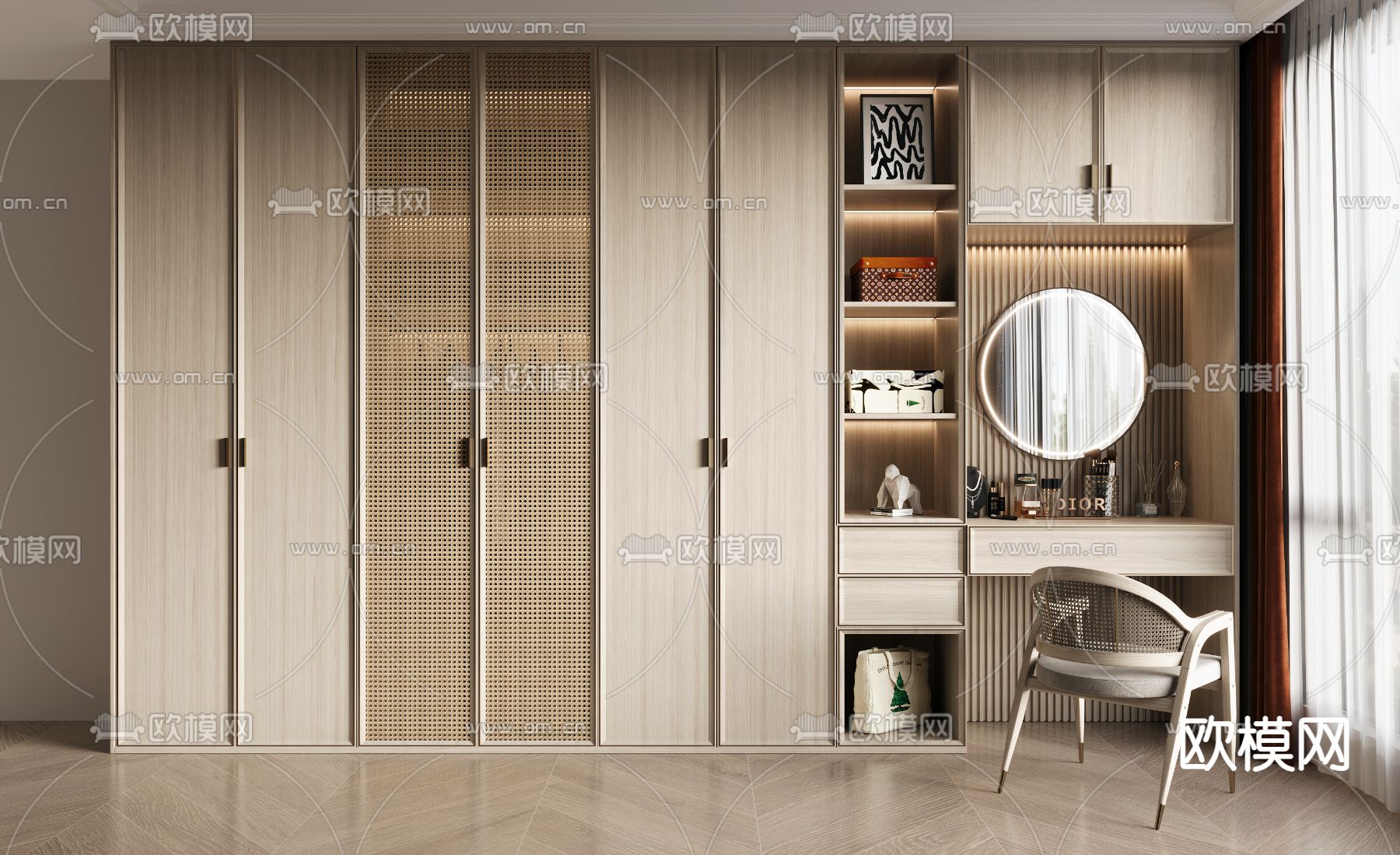 新中式衣柜 衣橱3d模型下载