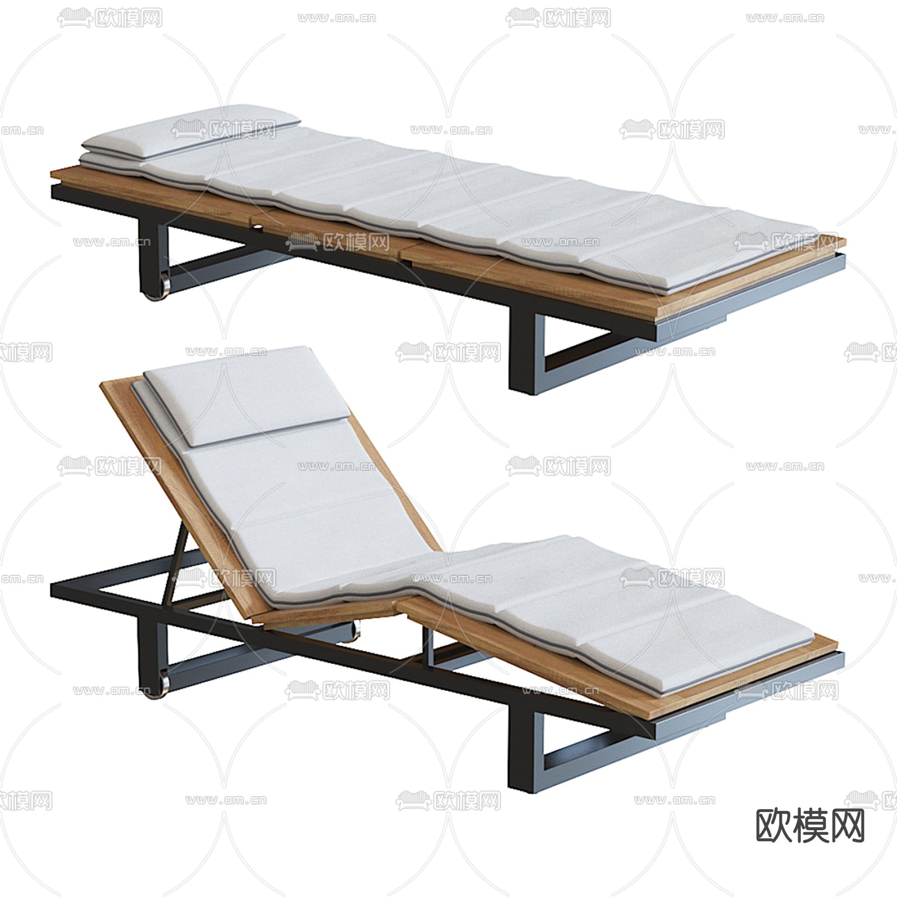 躺椅 沙滩椅 泳池椅3d模型下载