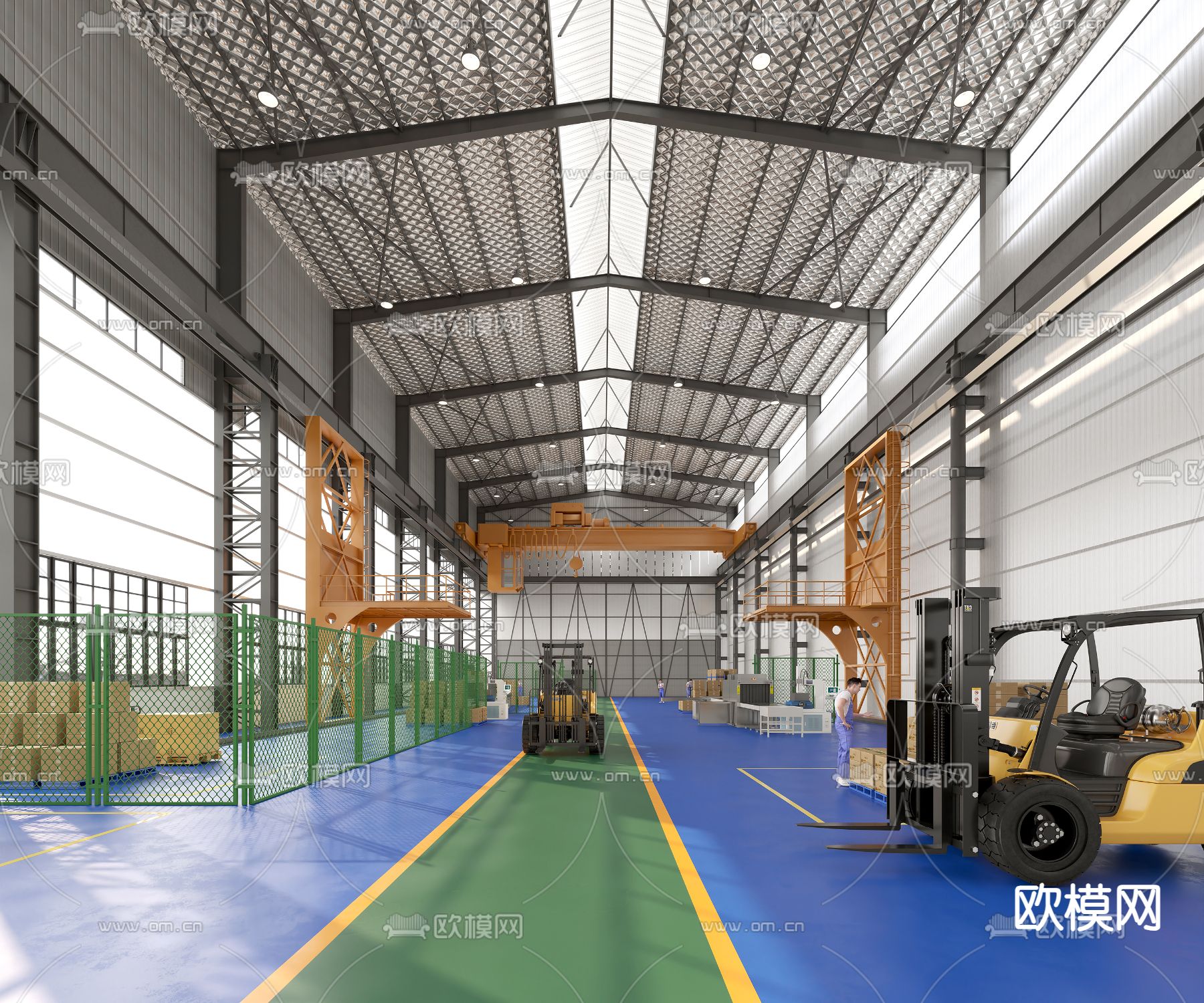 工厂车间 物流仓库3d模型下载