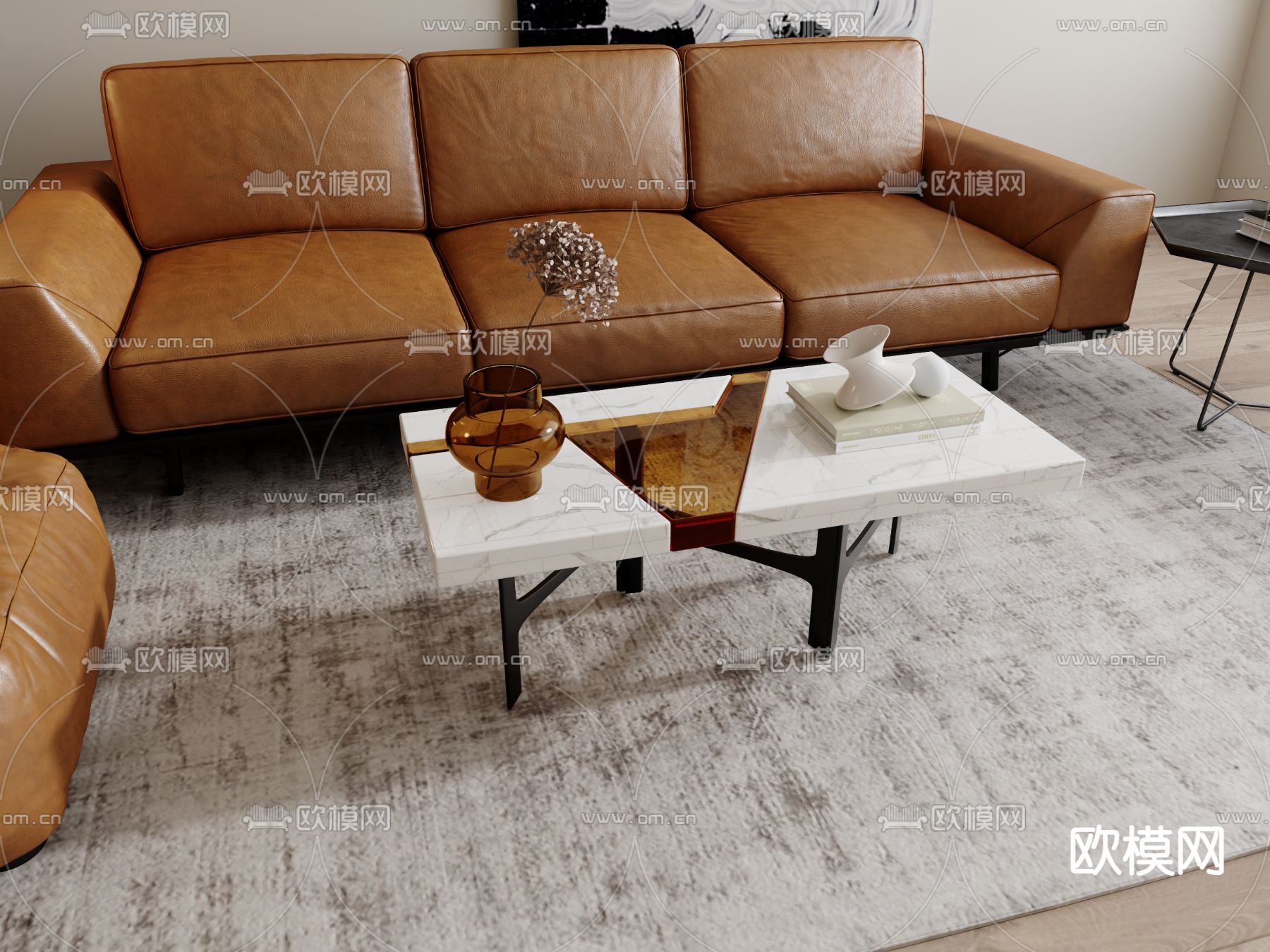 现代茶几3d模型下载