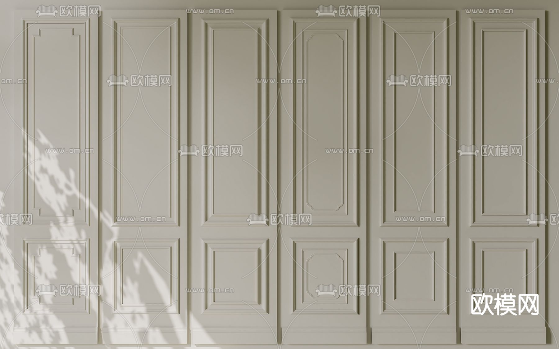 法式护墙板 墙裙3d模型下载