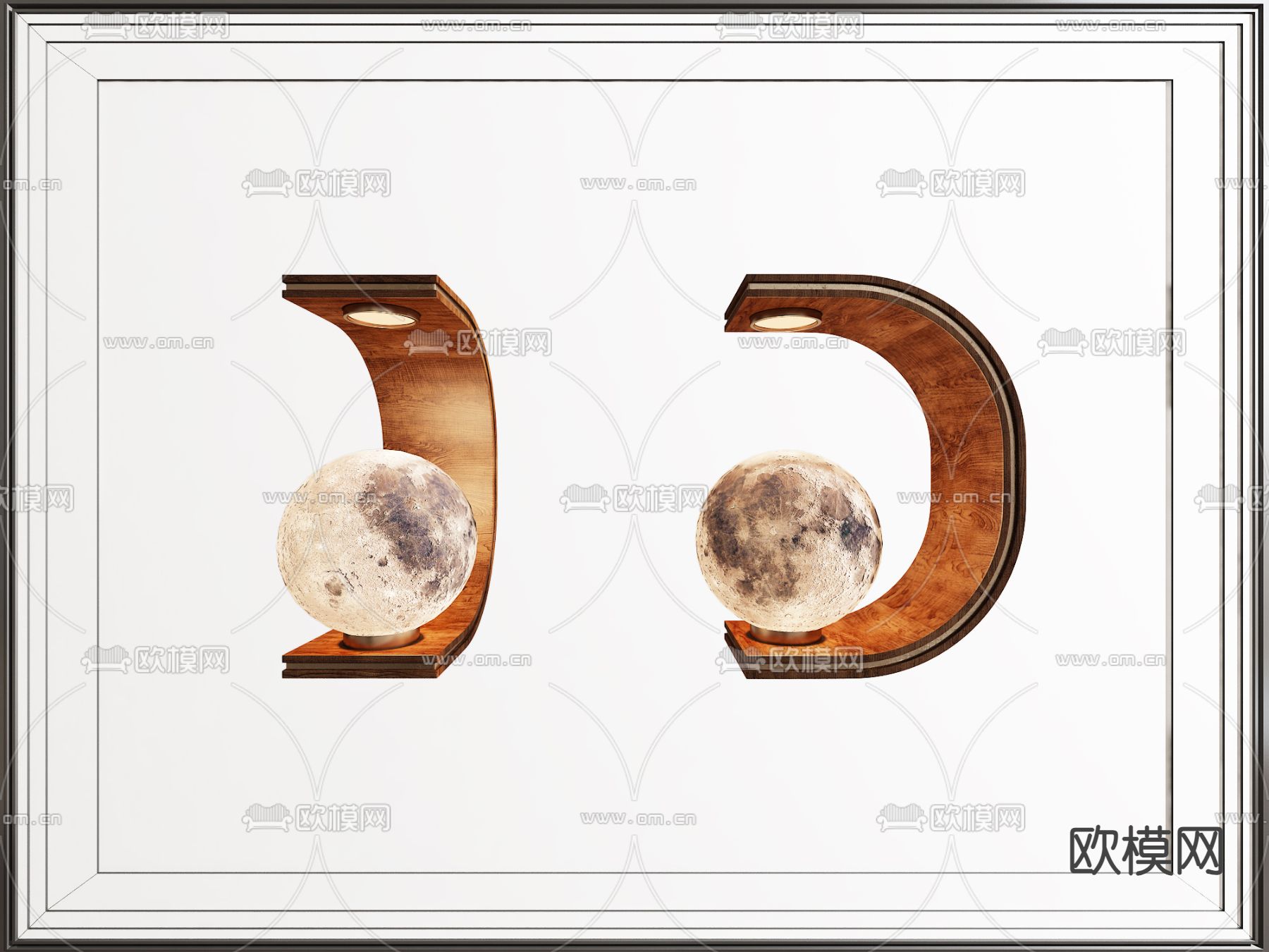 中古风台灯 月球灯3d模型下载