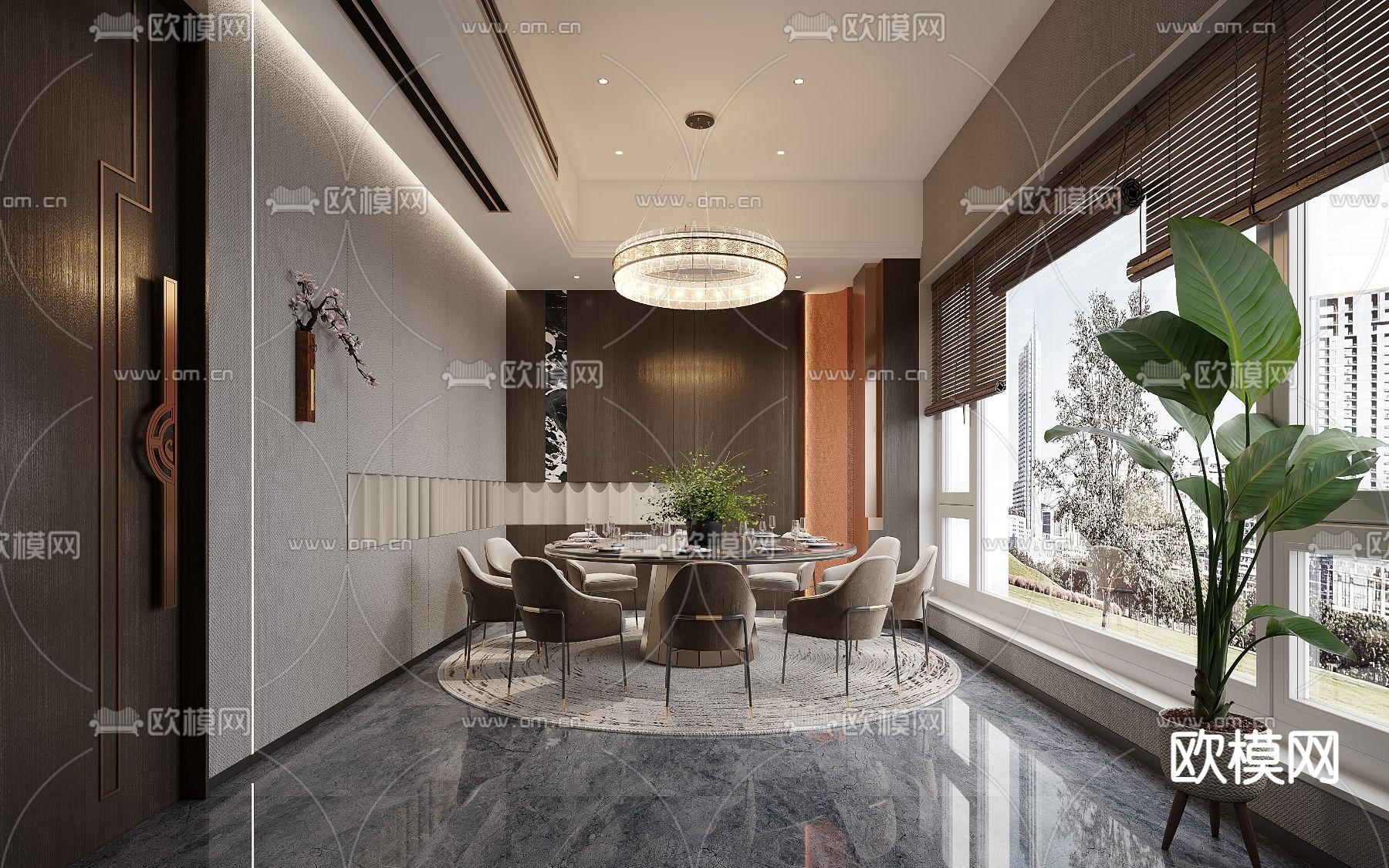 中餐厅包厢 酒楼包房3d模型下载