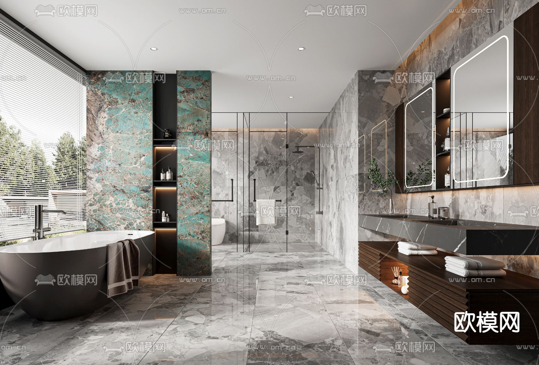 轻奢卫生间 浴室 洗手间3d模型下载