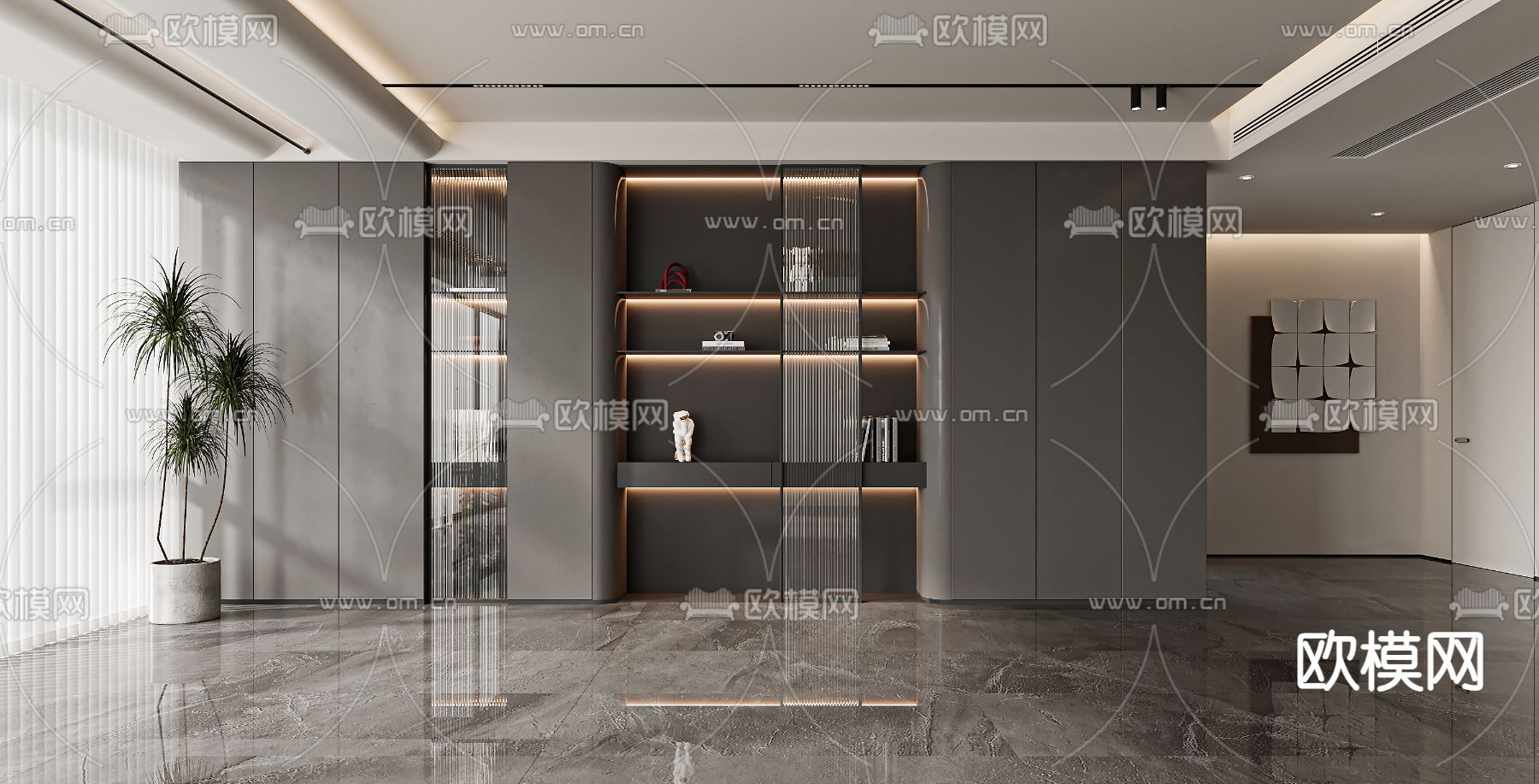 暗黑风酒柜 装饰柜3d模型下载