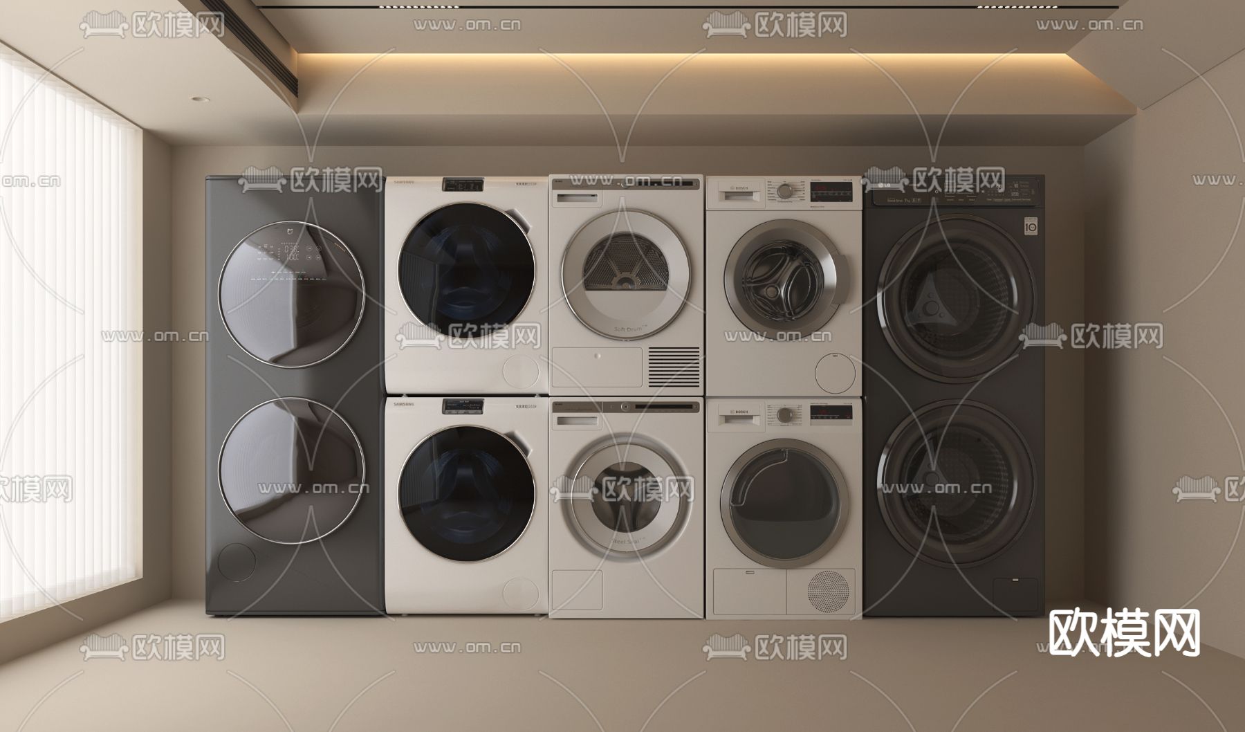 洗衣机 洗烘一体机3d模型下载