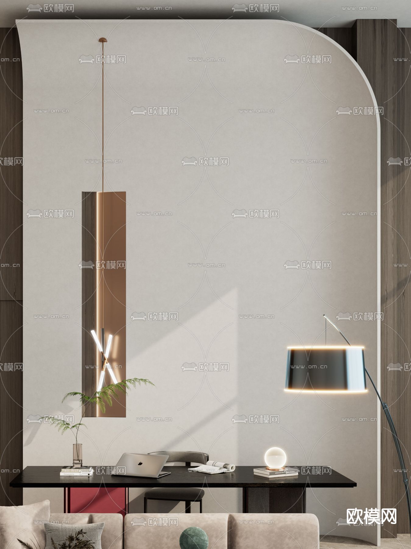 别墅客厅 别墅大堂3d模型下载（渲染图3）