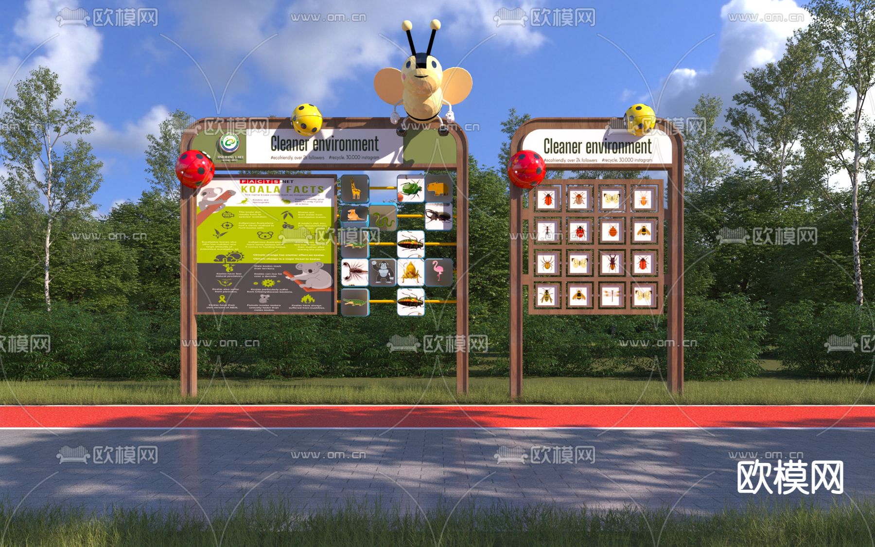 儿童科普牌 宣传栏3d模型下载