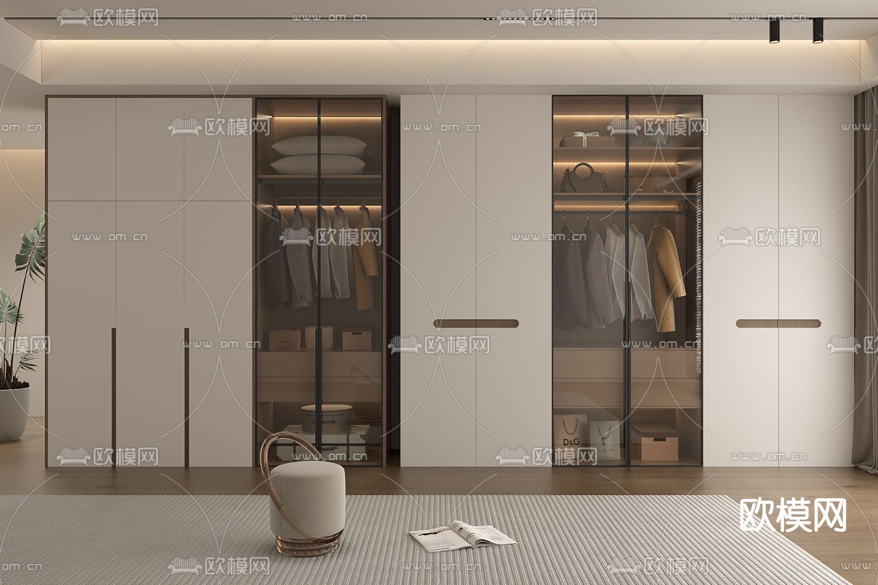 现代衣柜 衣橱3d模型下载