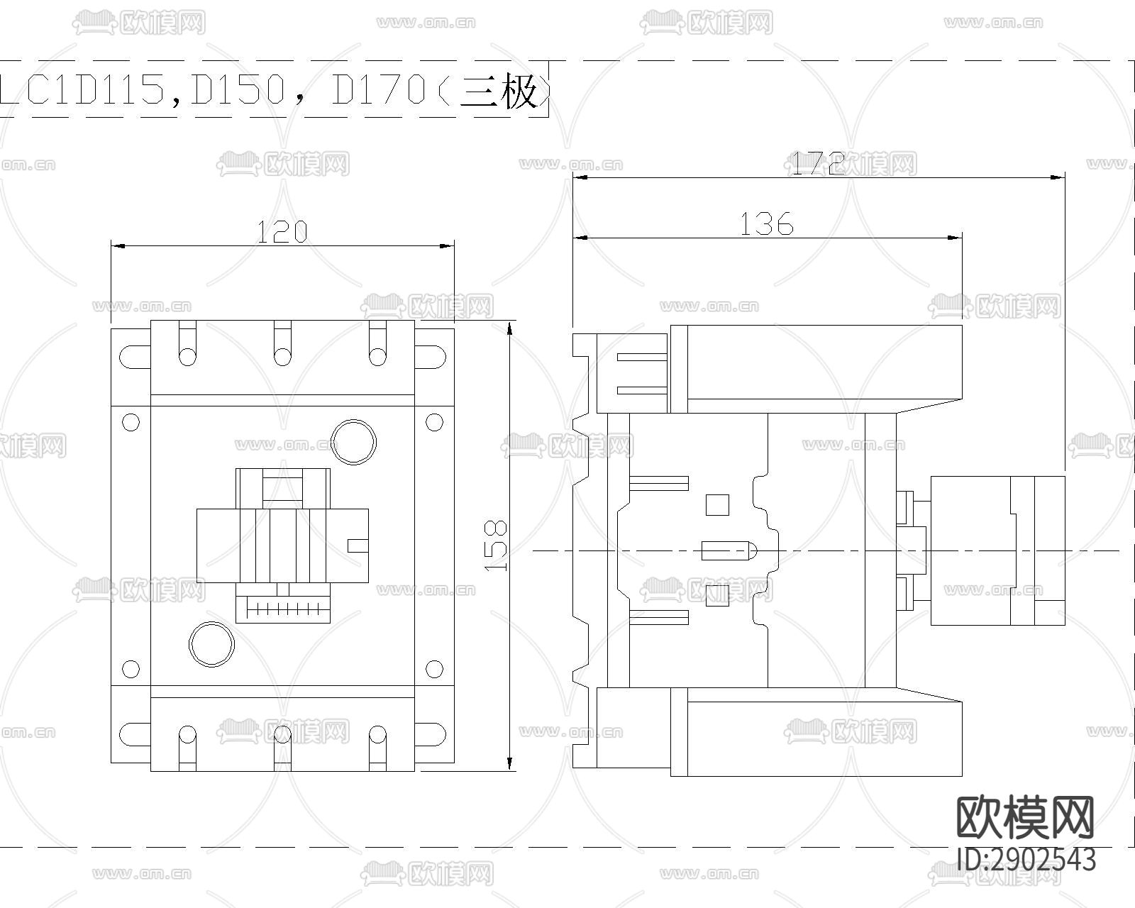 电气图块CAD施工图下载（渲染图8）