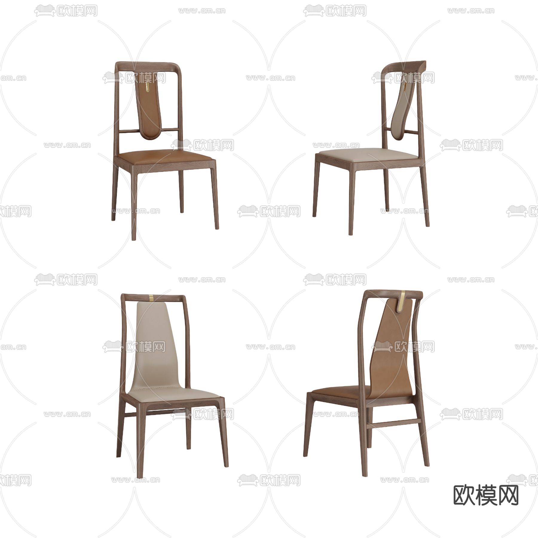 新中式椅子 餐椅3d模型下载