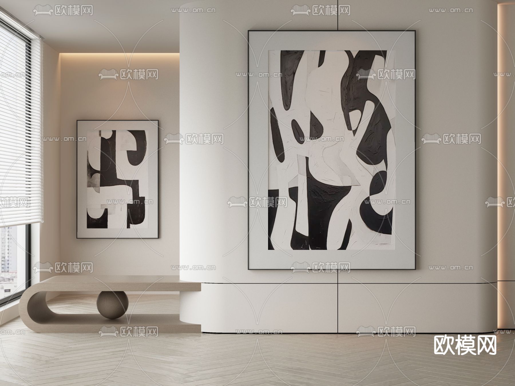 现代装饰画 挂画 抽象画3d模型下载