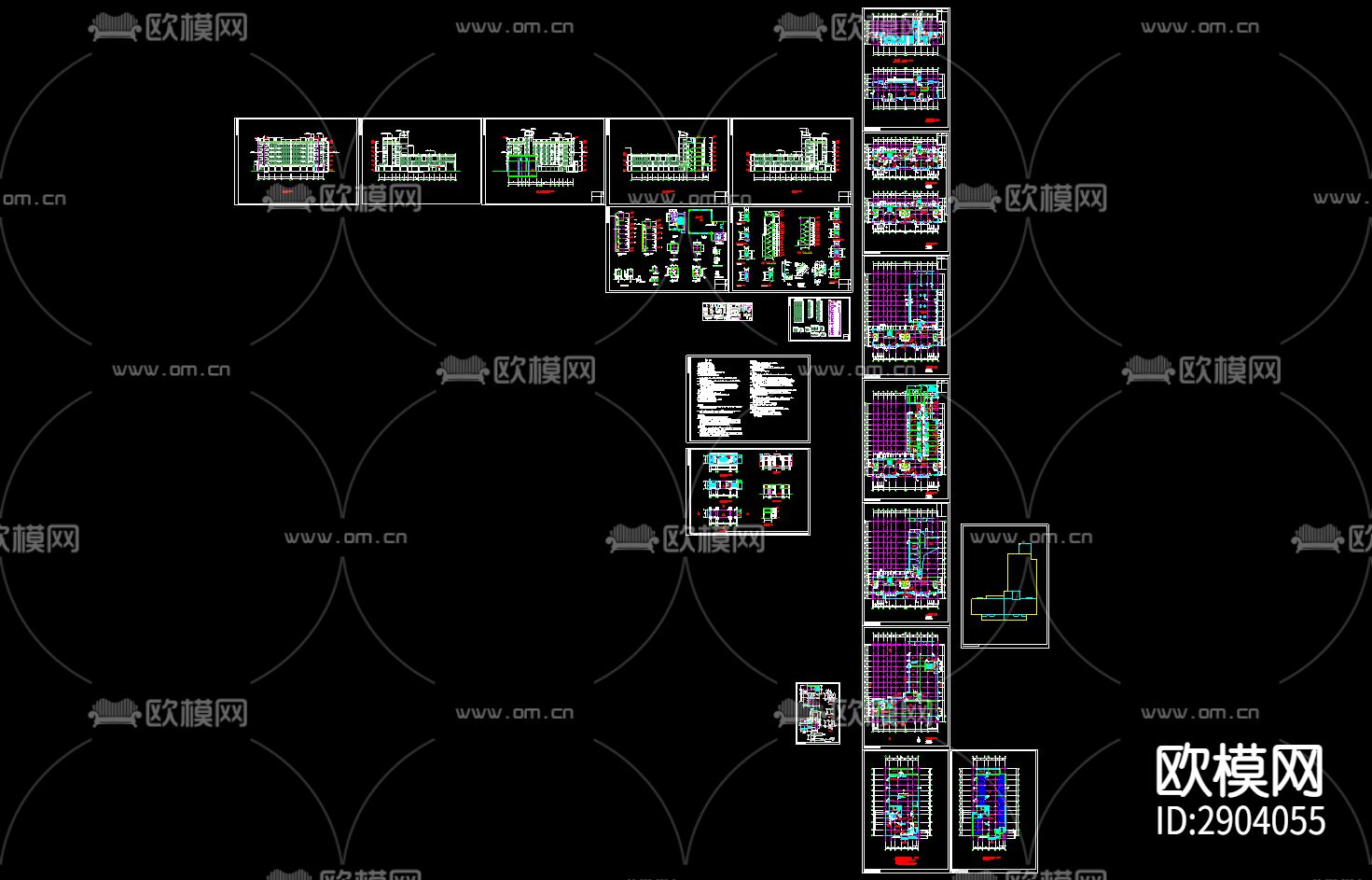临城农贸市场建筑CAD施工图下载（渲染图1）