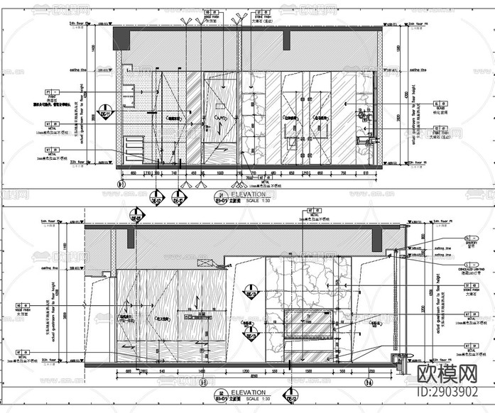 公寓樣板間CAD施工圖下載(渲染圖8)