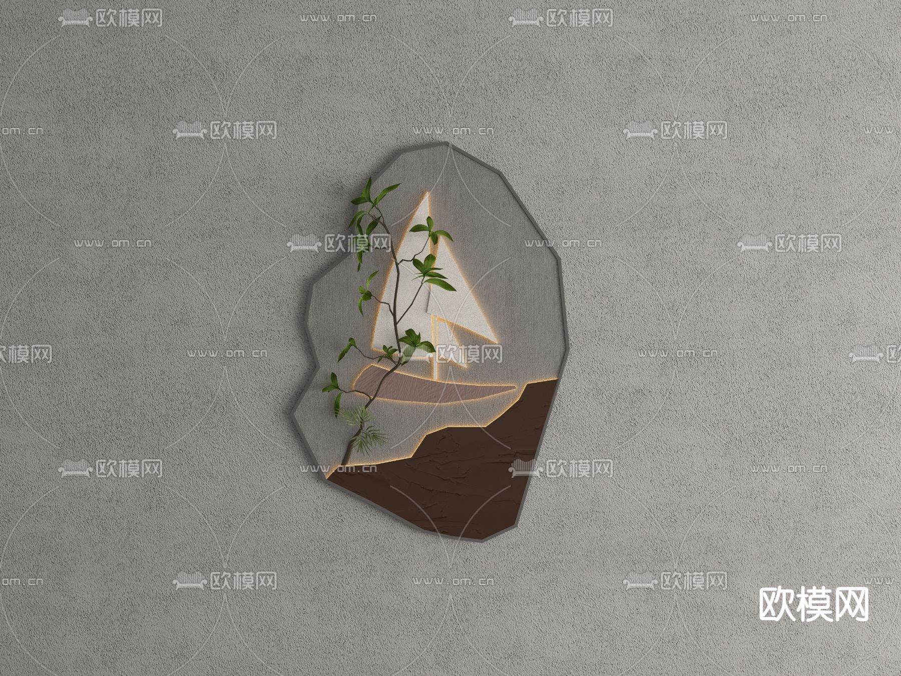 侘寂风立体墙饰 挂件 壁饰3d模型下载