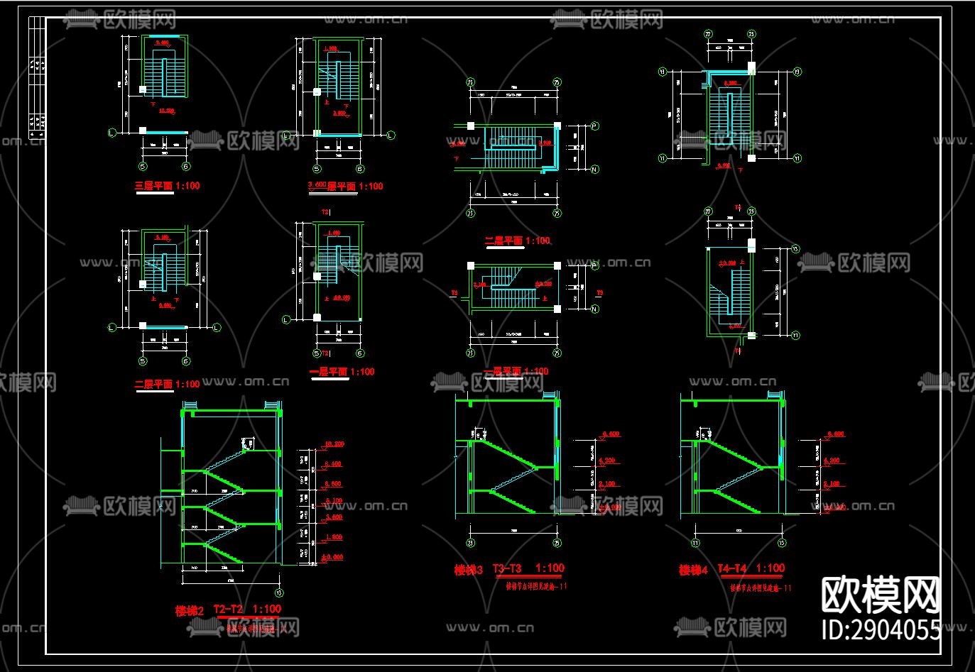 临城农贸市场建筑CAD施工图下载（渲染图3）