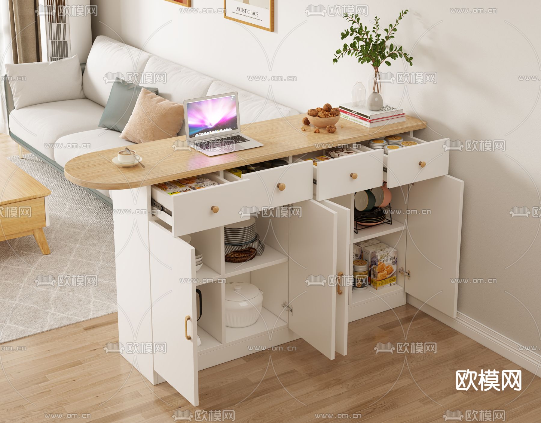北欧吧台3d模型下载