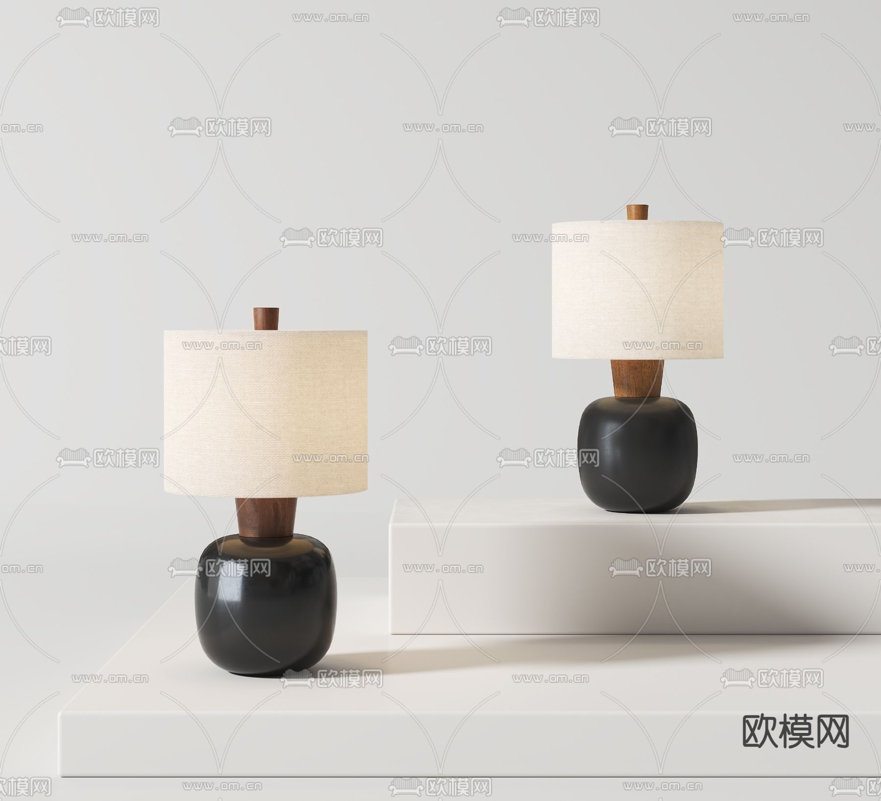 中古风台灯3d模型下载