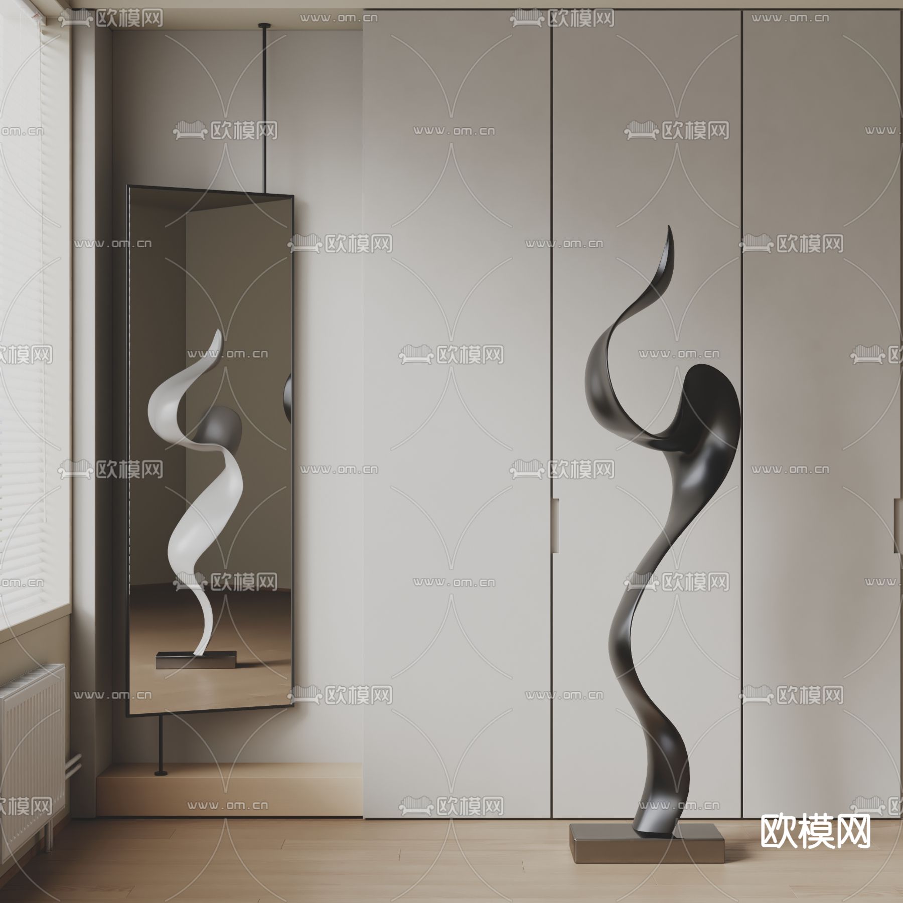 抽象雕塑 艺术装置3d模型下载