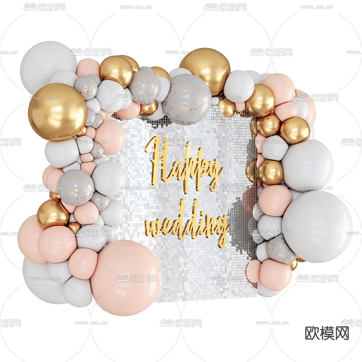 庆典气球 婚礼装饰3d模型下载（渲染图3）