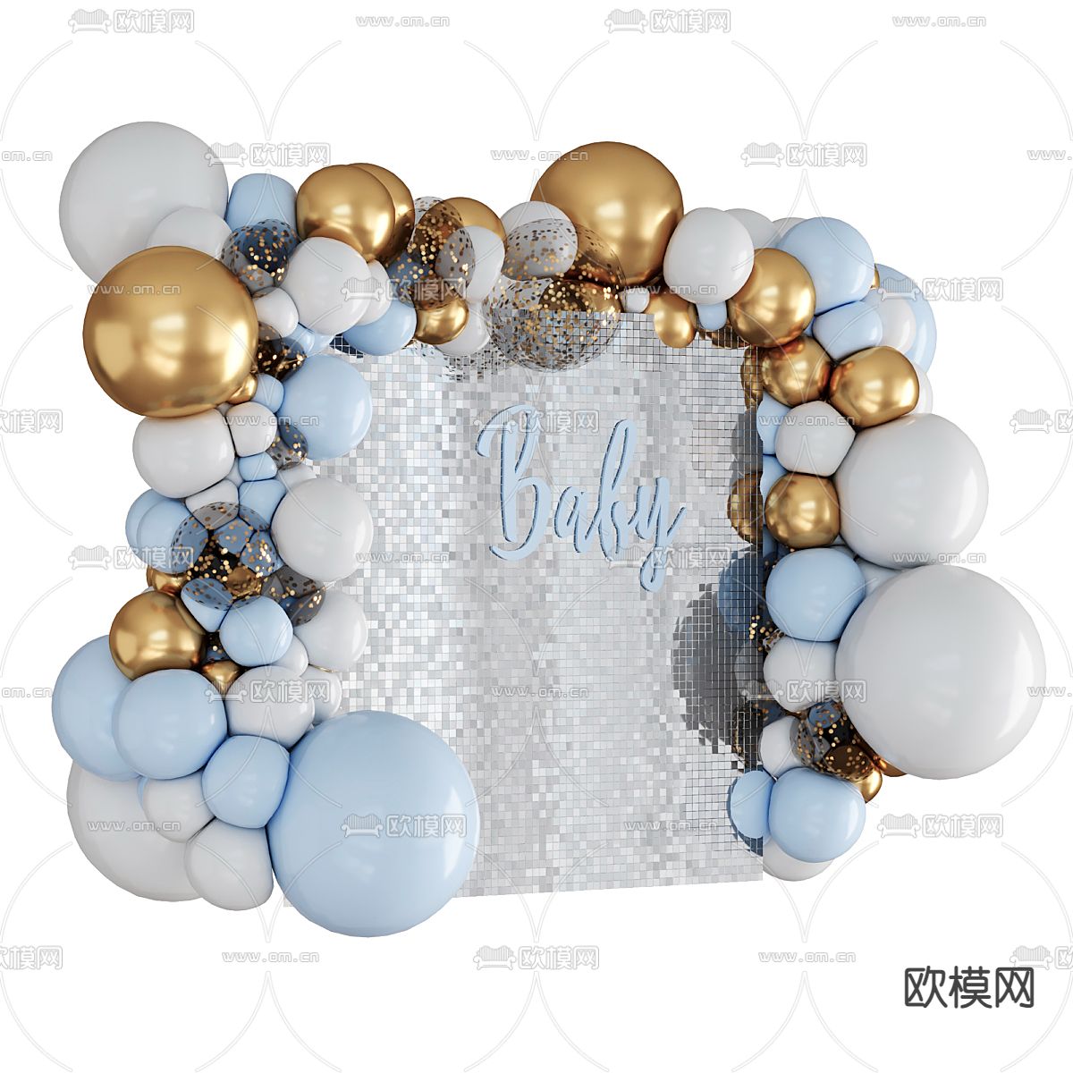 庆典气球 婚礼装饰3d模型下载（渲染图1）