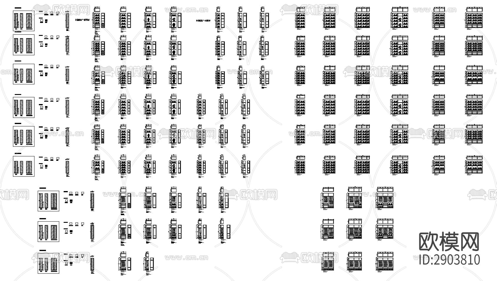 马森衣柜CAD图库下载（渲染图4）