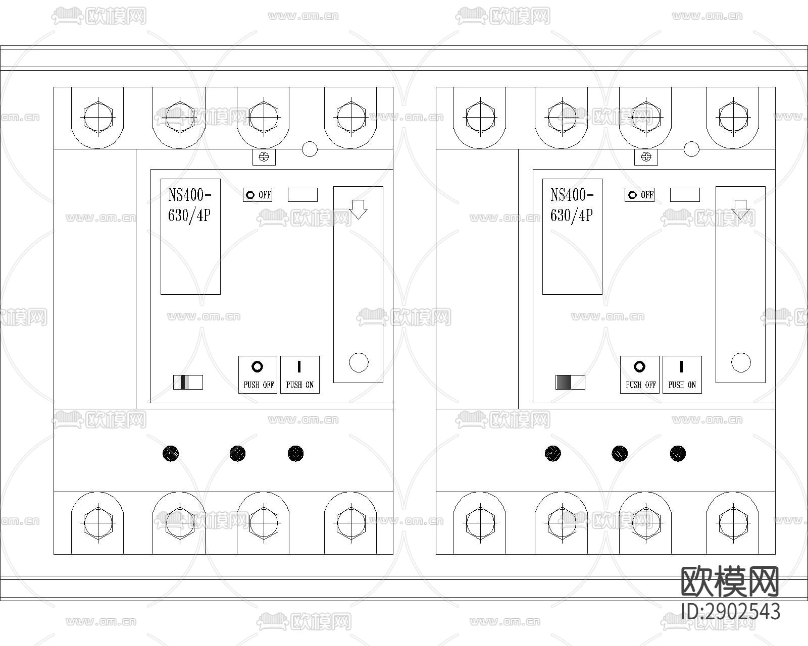 电气图块CAD施工图下载（渲染图6）