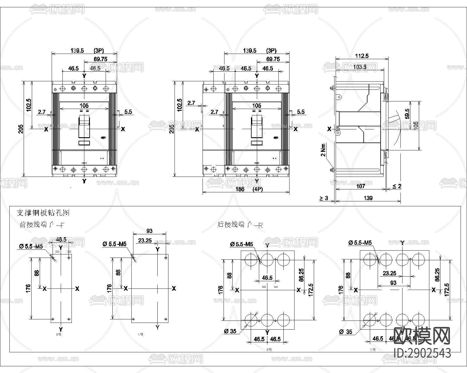 电气图块CAD施工图下载（渲染图9）