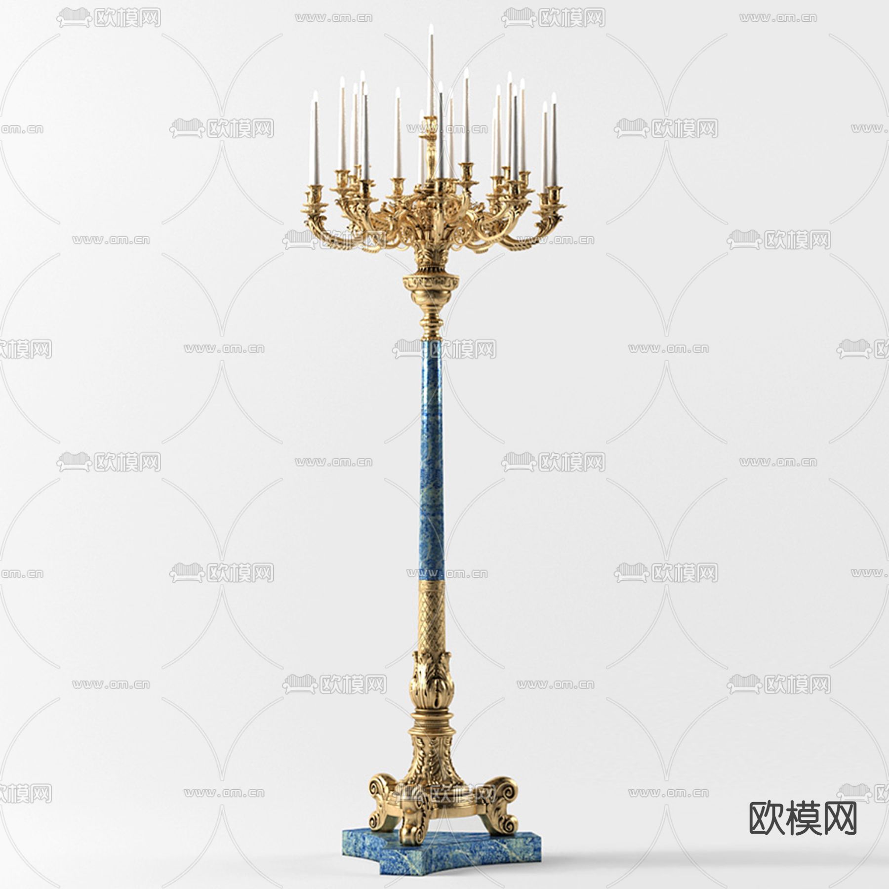 欧式落地灯3d模型下载