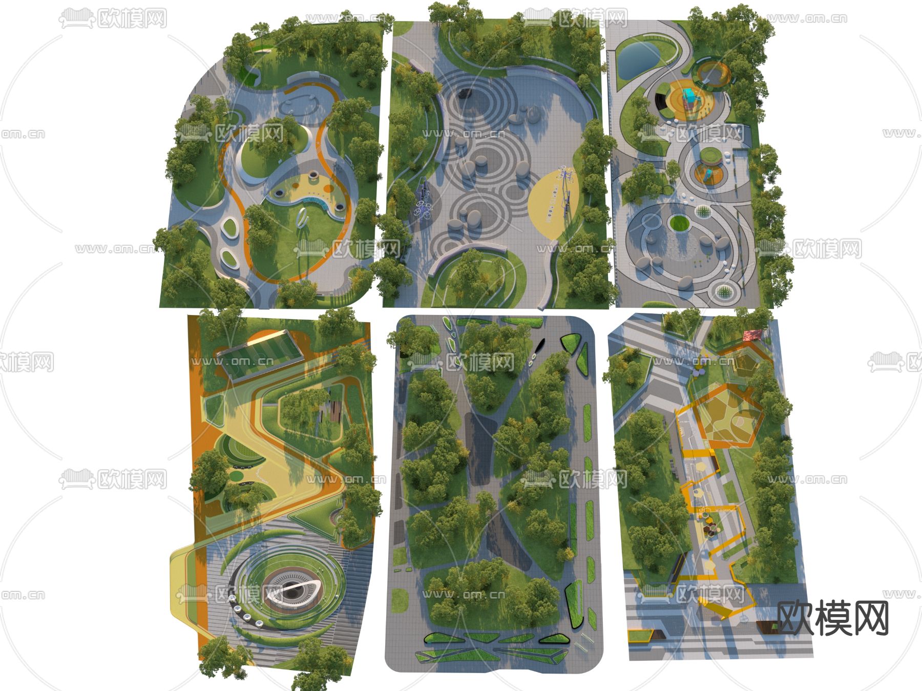 口袋公园 景观公园3d模型下载