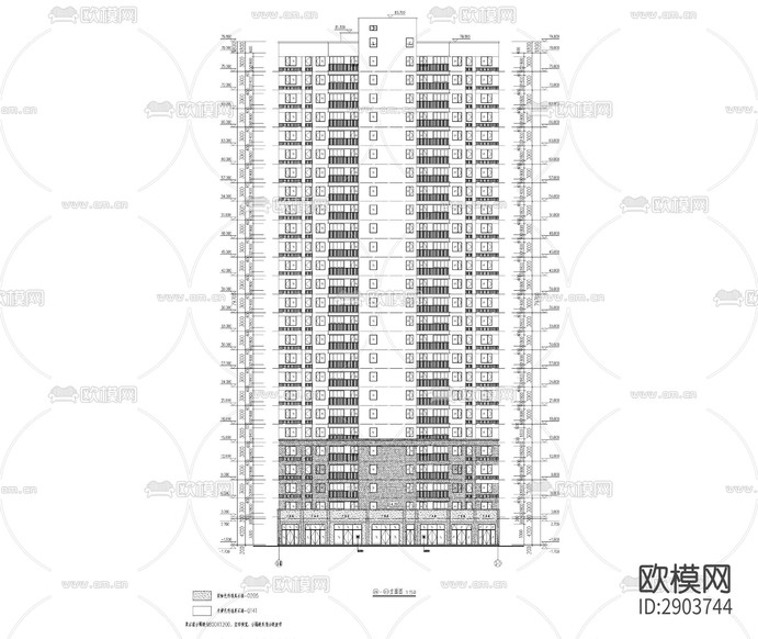 高層住宅CAD施工圖下載(渲染圖5)