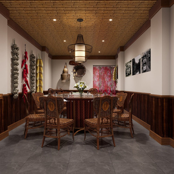 农家乐包厢 包房 包间3d模型