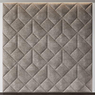 软包背景墙su模型