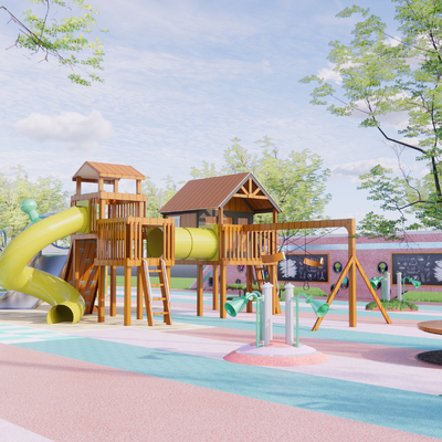  儿童游乐区su模型 