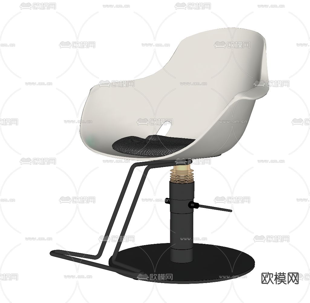 现代理发椅su模型下载（渲染图2）