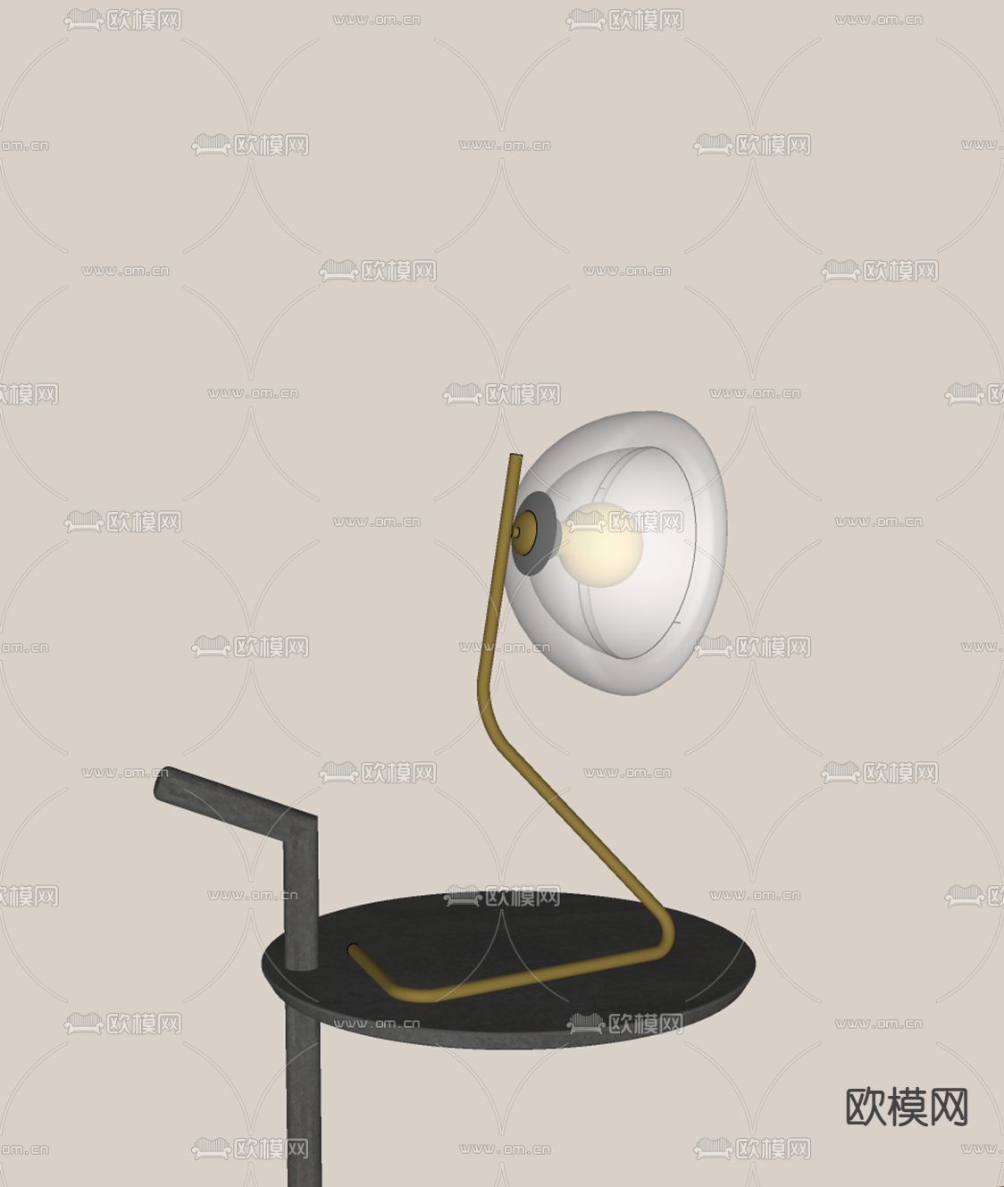现代台灯su模型下载（渲染图2）