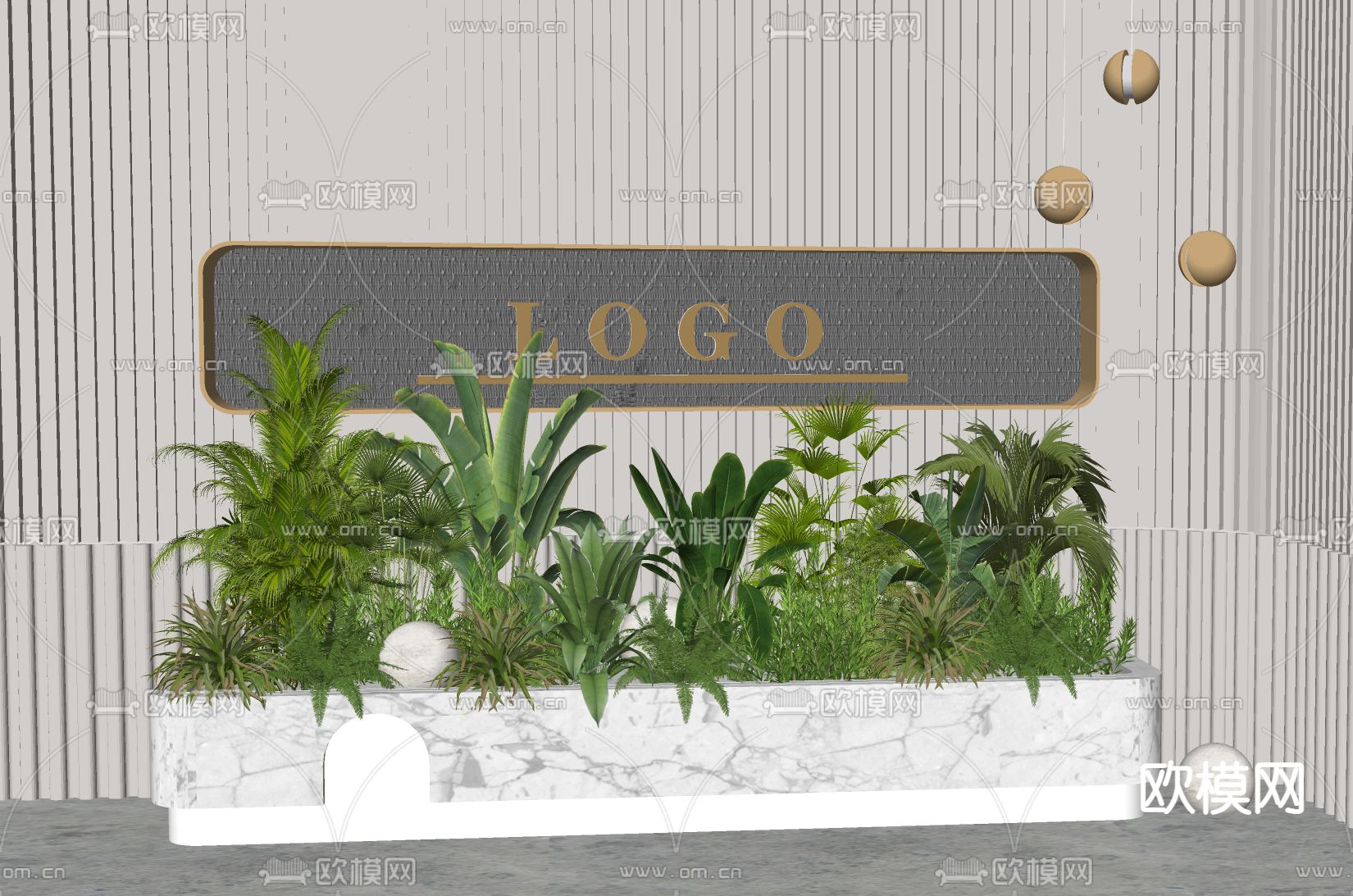 花箱 花池 花坛su模型下载