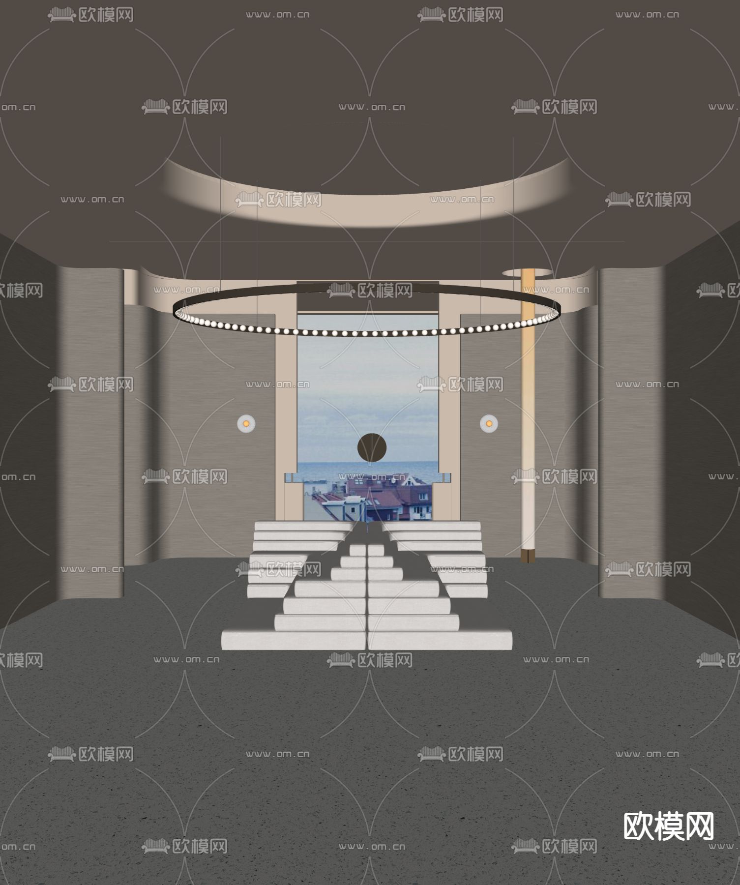 会所玄关大厅su模型下载（渲染图2）