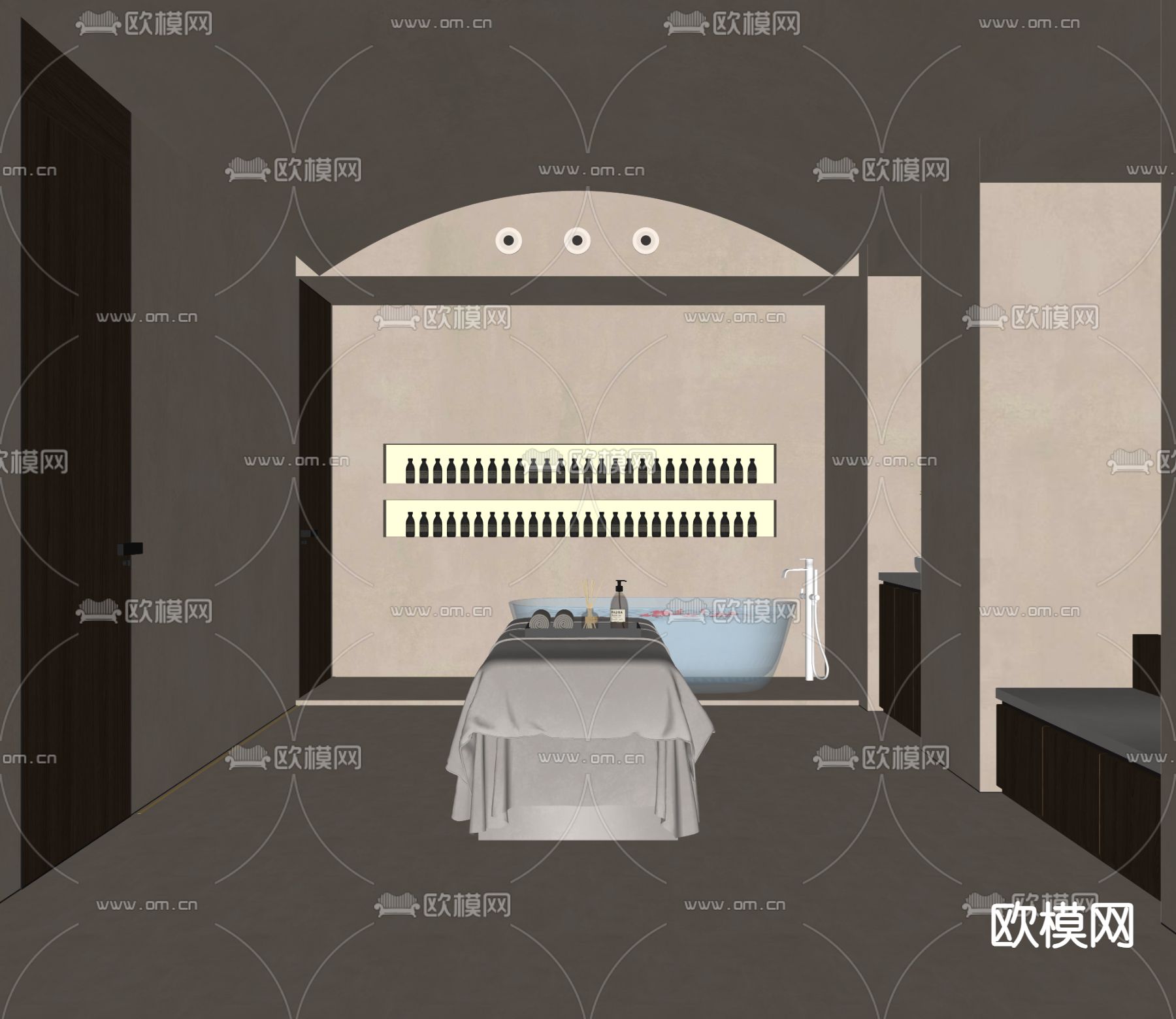 美容院 SPA护理房su模型下载（渲染图2）