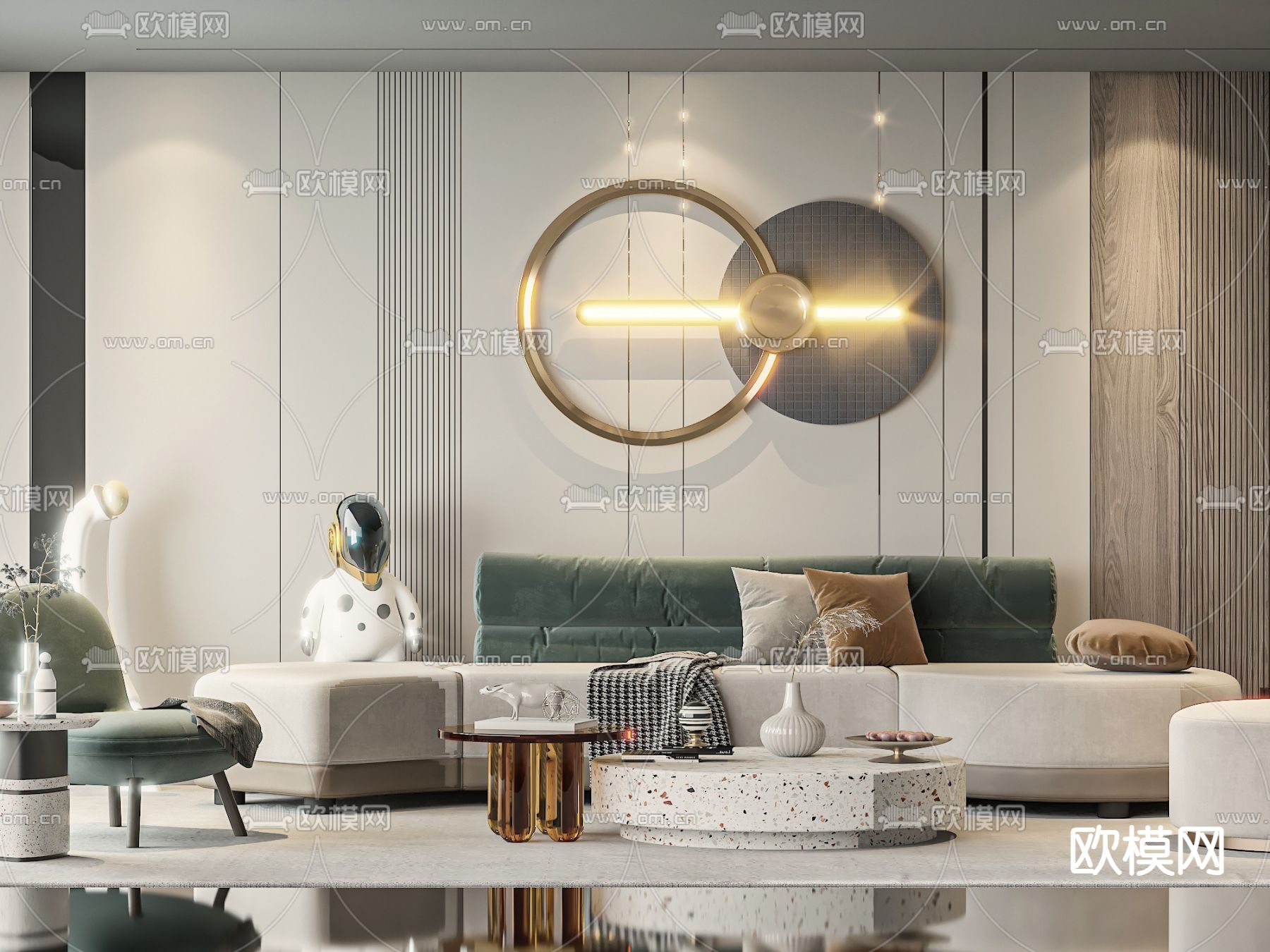 轻奢组合沙发3d模型下载